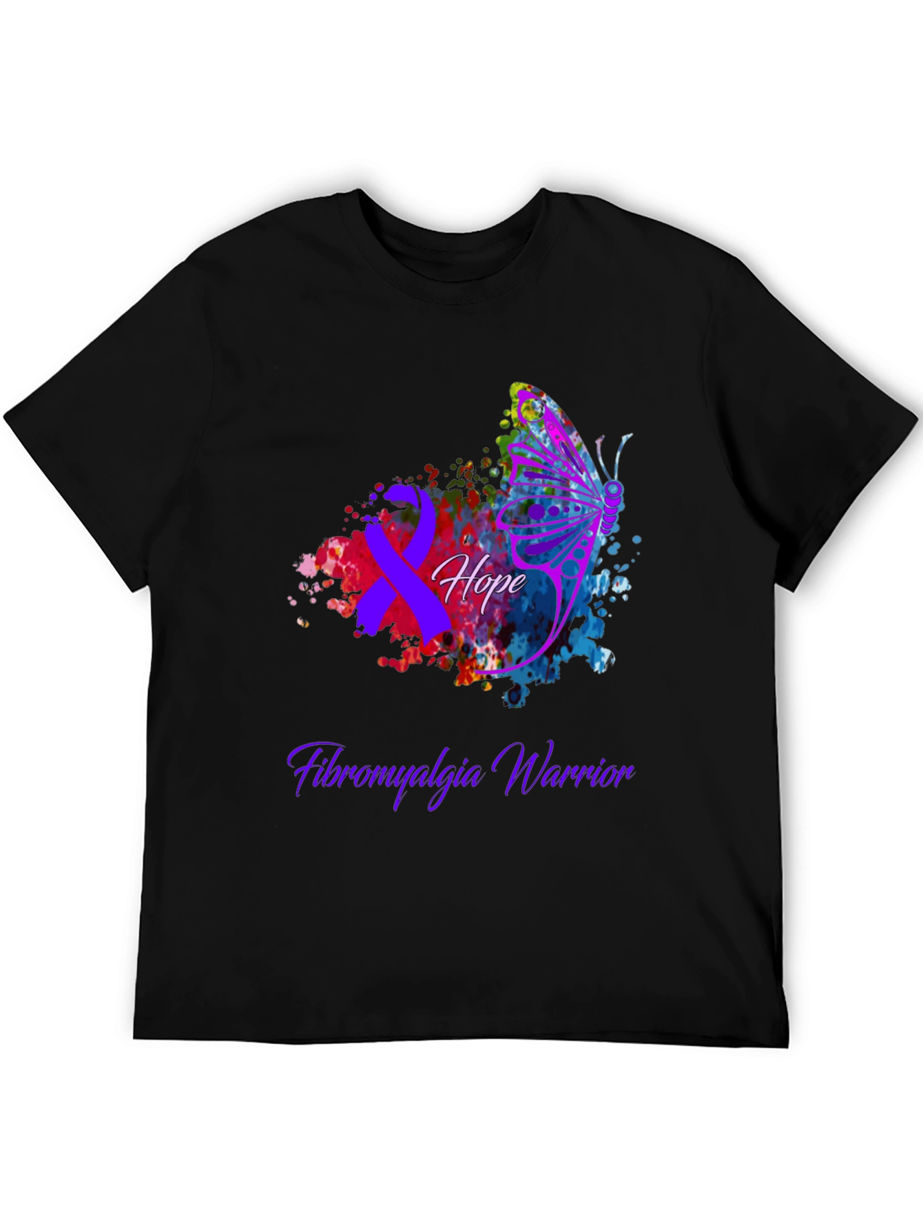 Fibromyalgia Warrior Hope Butterfly T-Shirt