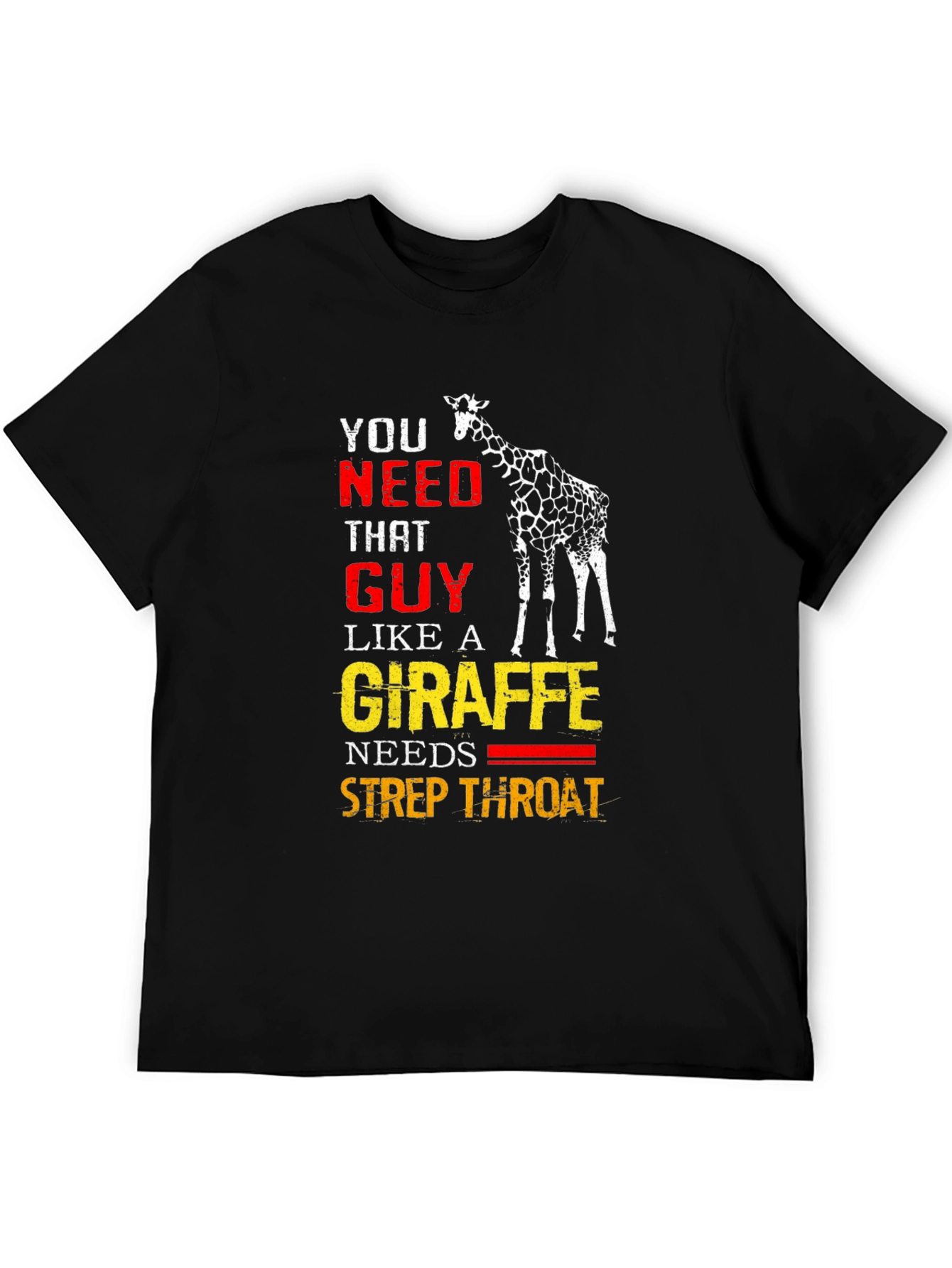 Funny Giraffe Strep Throat Graphic T-Shirt