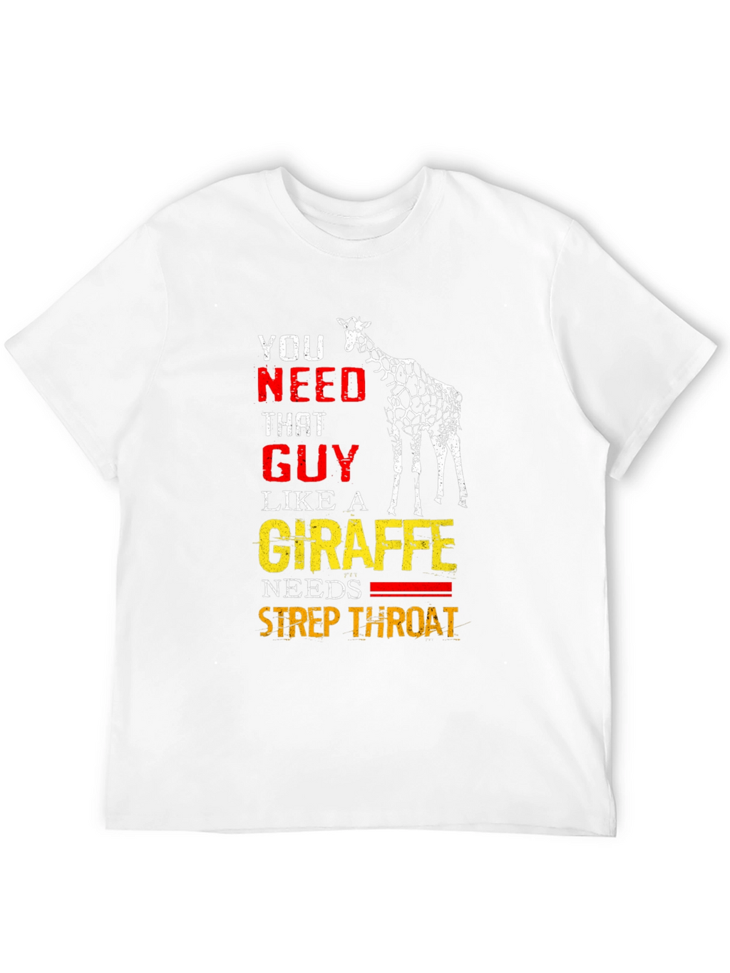 Funny Giraffe Strep Throat Graphic T-Shirt