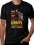 Funny Giraffe Strep Throat Graphic T-Shirt