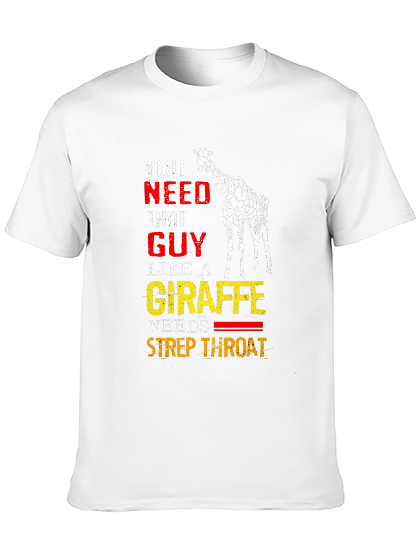 Funny Giraffe Strep Throat Graphic T-Shirt
