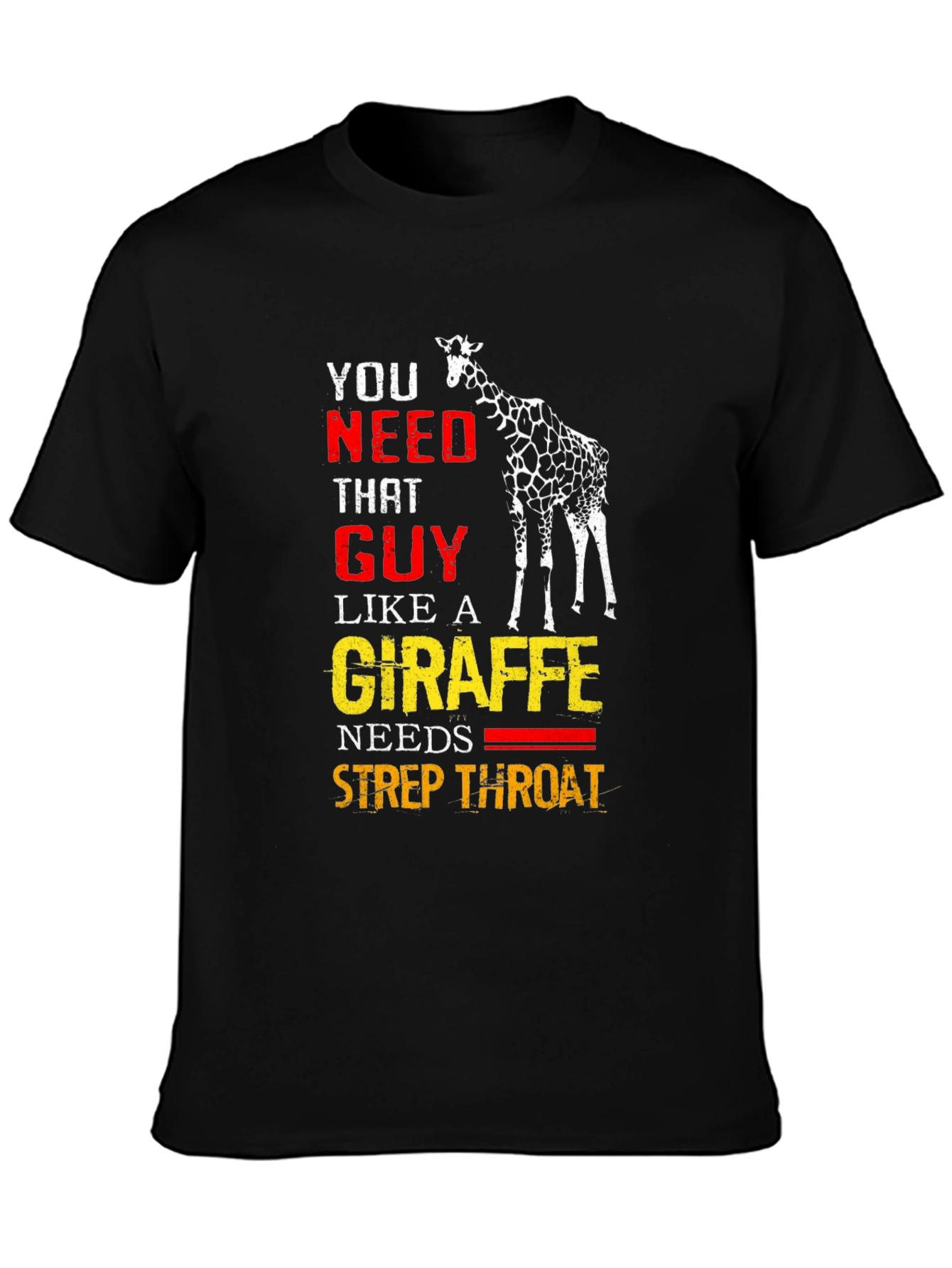 Funny Giraffe Strep Throat Graphic T-Shirt