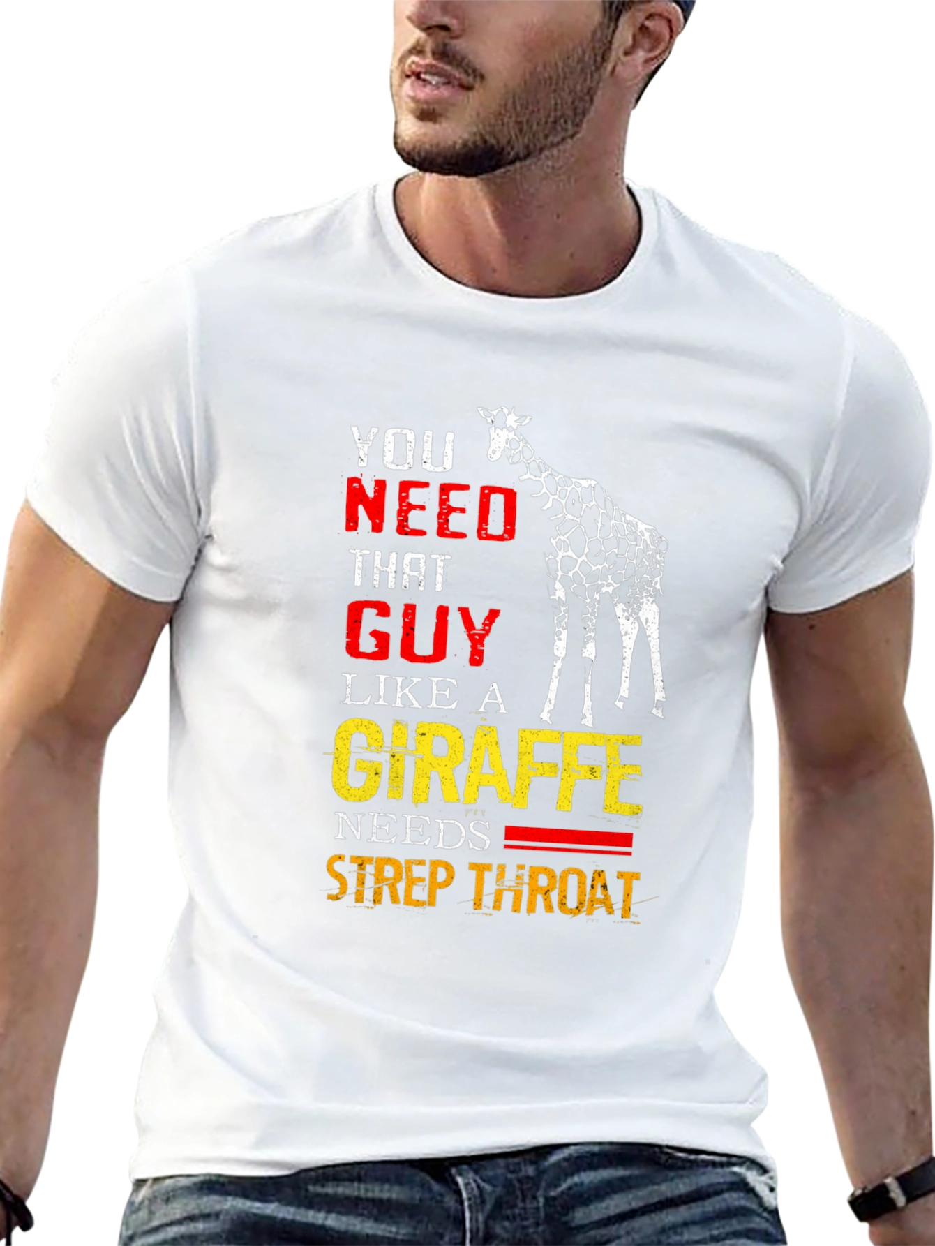 Funny Giraffe Strep Throat Graphic T-Shirt