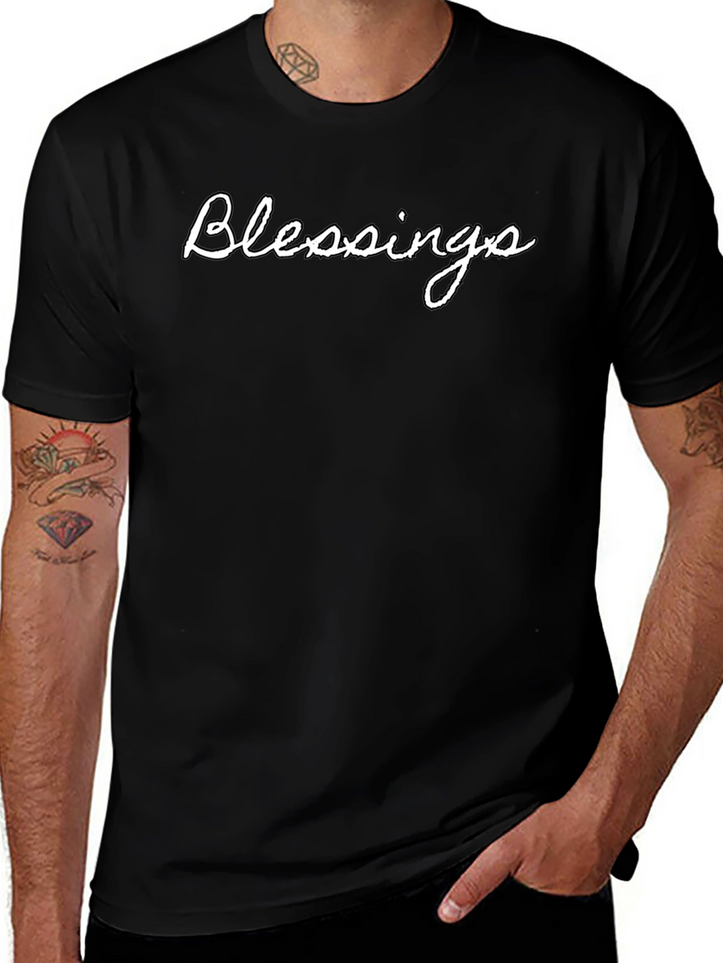 Blessings Graphic Tee - Stylish Black T-Shirt