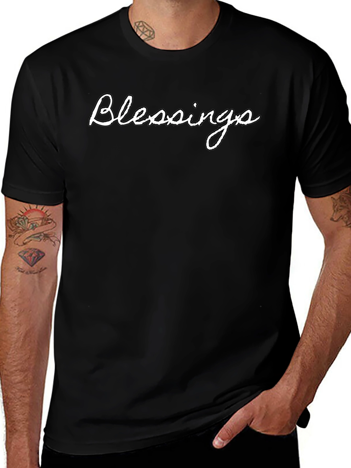 Blessings Graphic Tee - Stylish Black T-Shirt