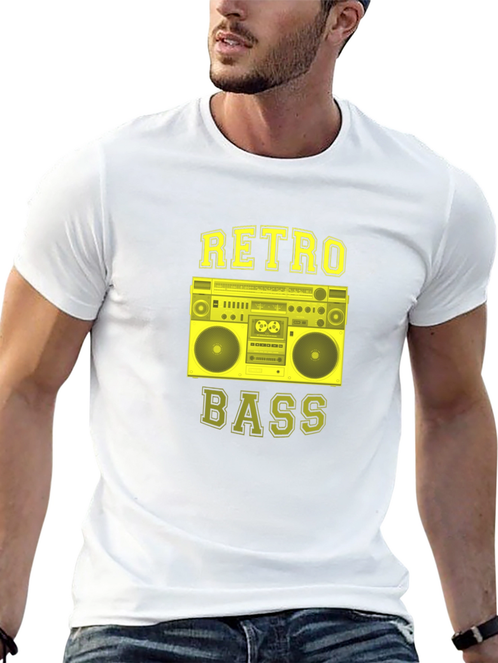 Retro Bass Graphic T-Shirt - Black