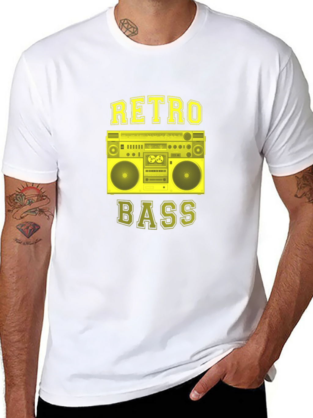 Retro Bass Graphic T-Shirt - Black