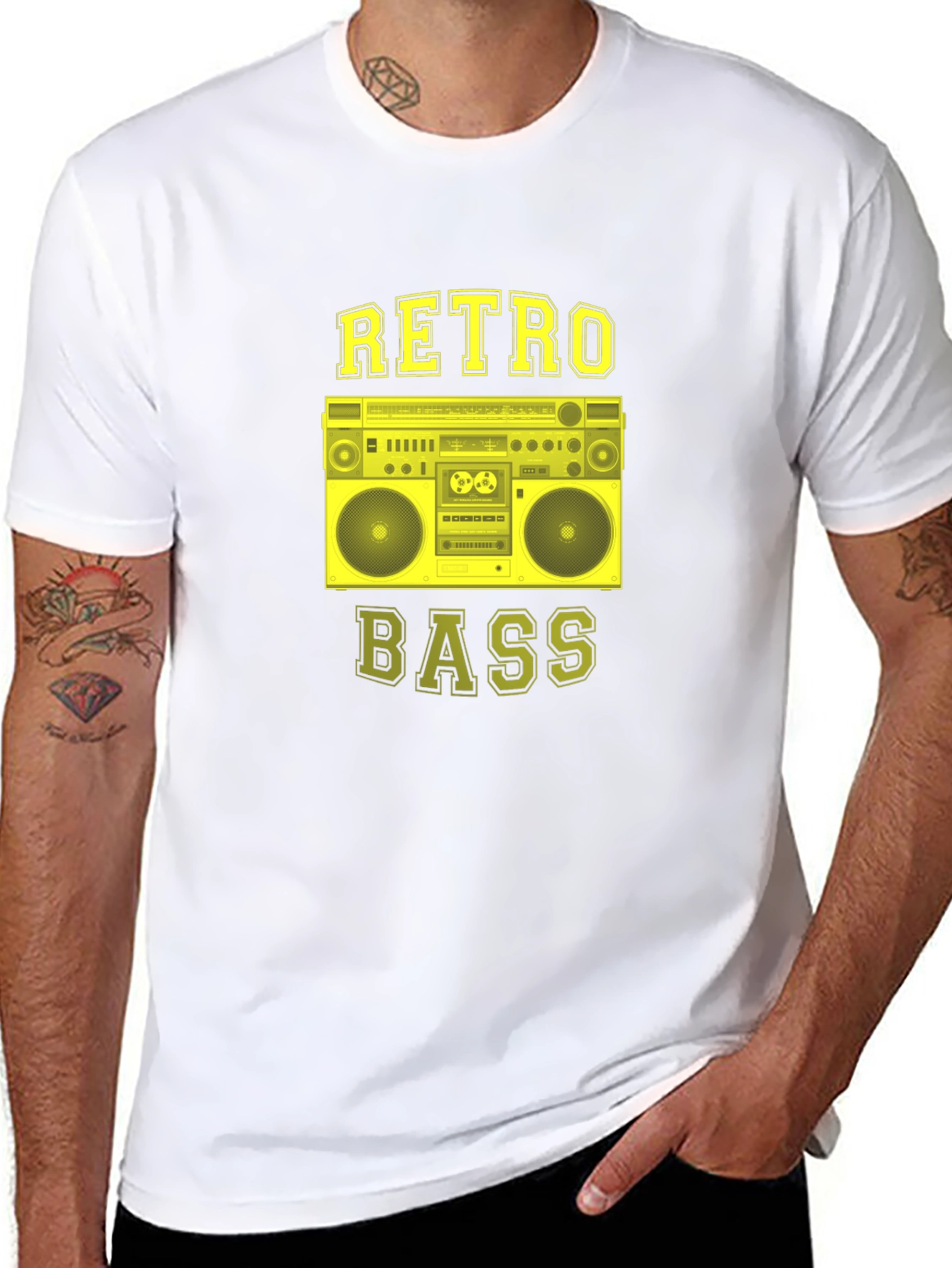 Retro Bass Graphic T-Shirt - Black