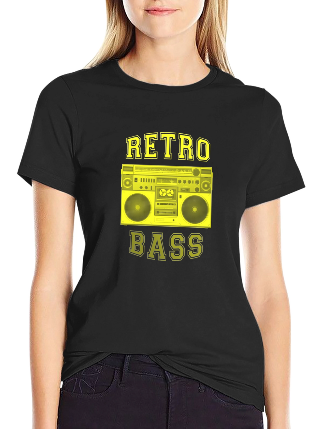 Retro Bass Graphic T-Shirt - Black