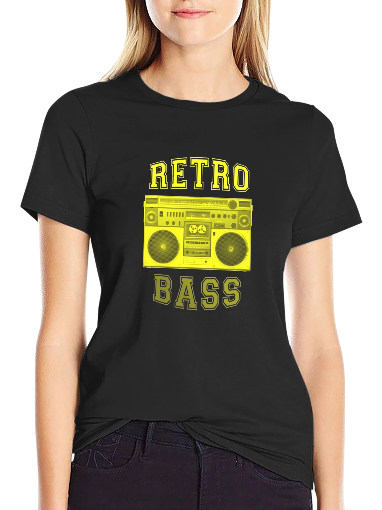 Retro Bass Graphic T-Shirt - Black
