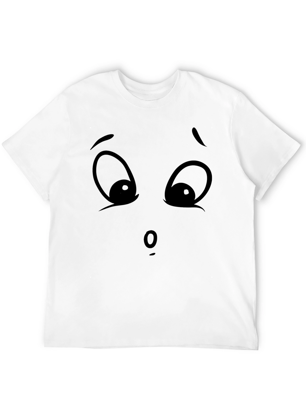 Cartoon Face Graphic Tee - Expressive Black T-Shirt