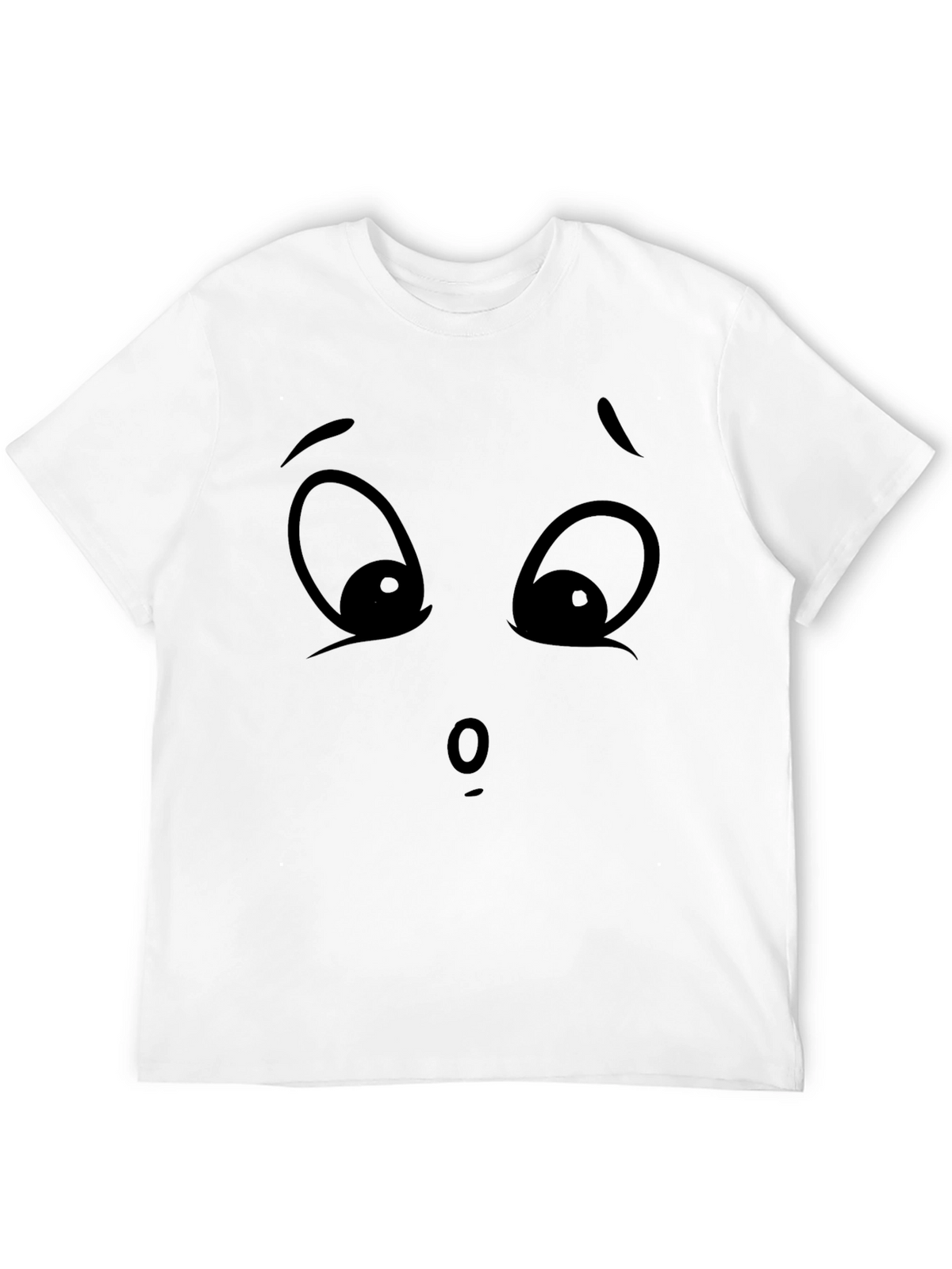 Cartoon Face Graphic Tee - Expressive Black T-Shirt