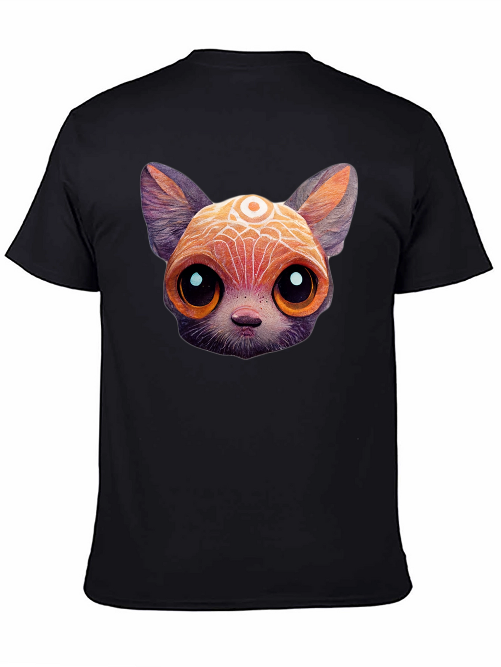 Cute Cartoon Cat T-Shirt - Unisex Black Tee