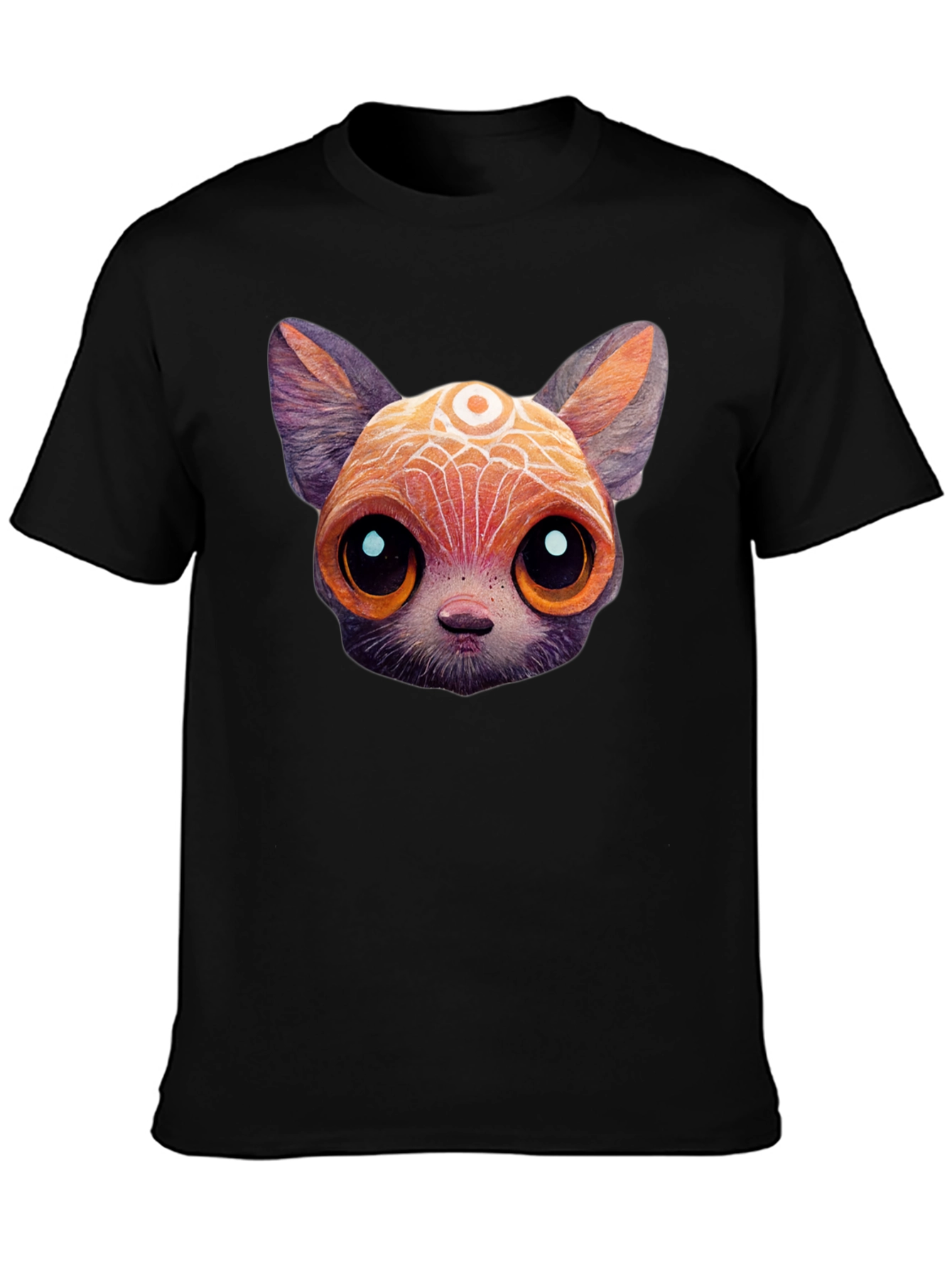 Cute Cartoon Cat T-Shirt - Unisex Black Tee