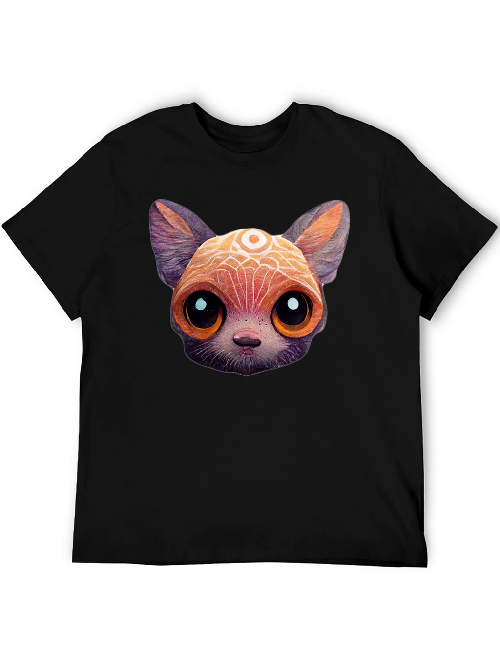 Cute Cartoon Cat T-Shirt - Unisex Black Tee
