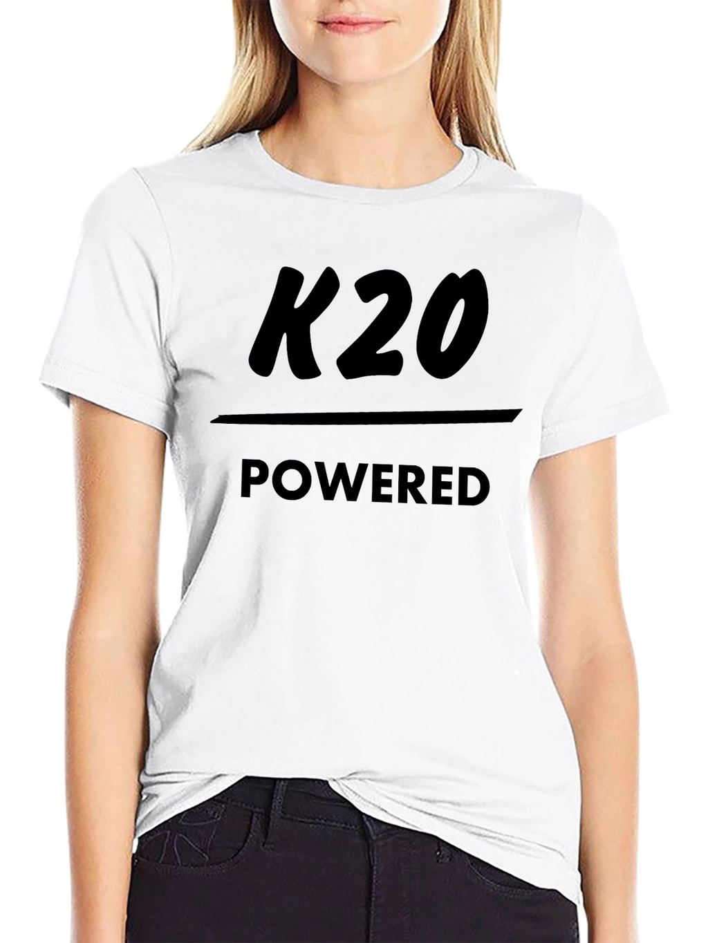 K20 Powered Black T-Shirt - Engine Enthusiast Apparel