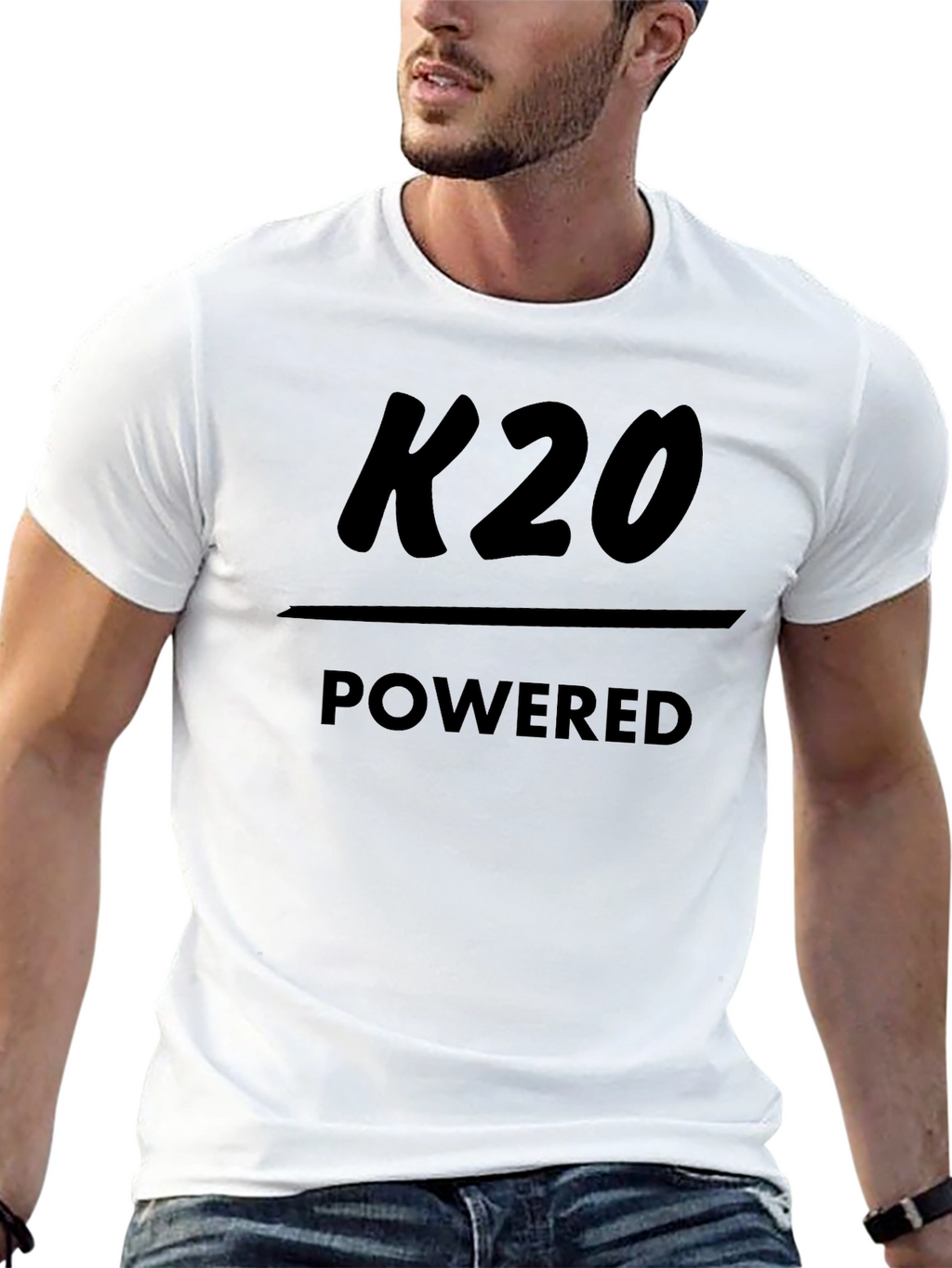 K20 Powered Black T-Shirt - Engine Enthusiast Apparel