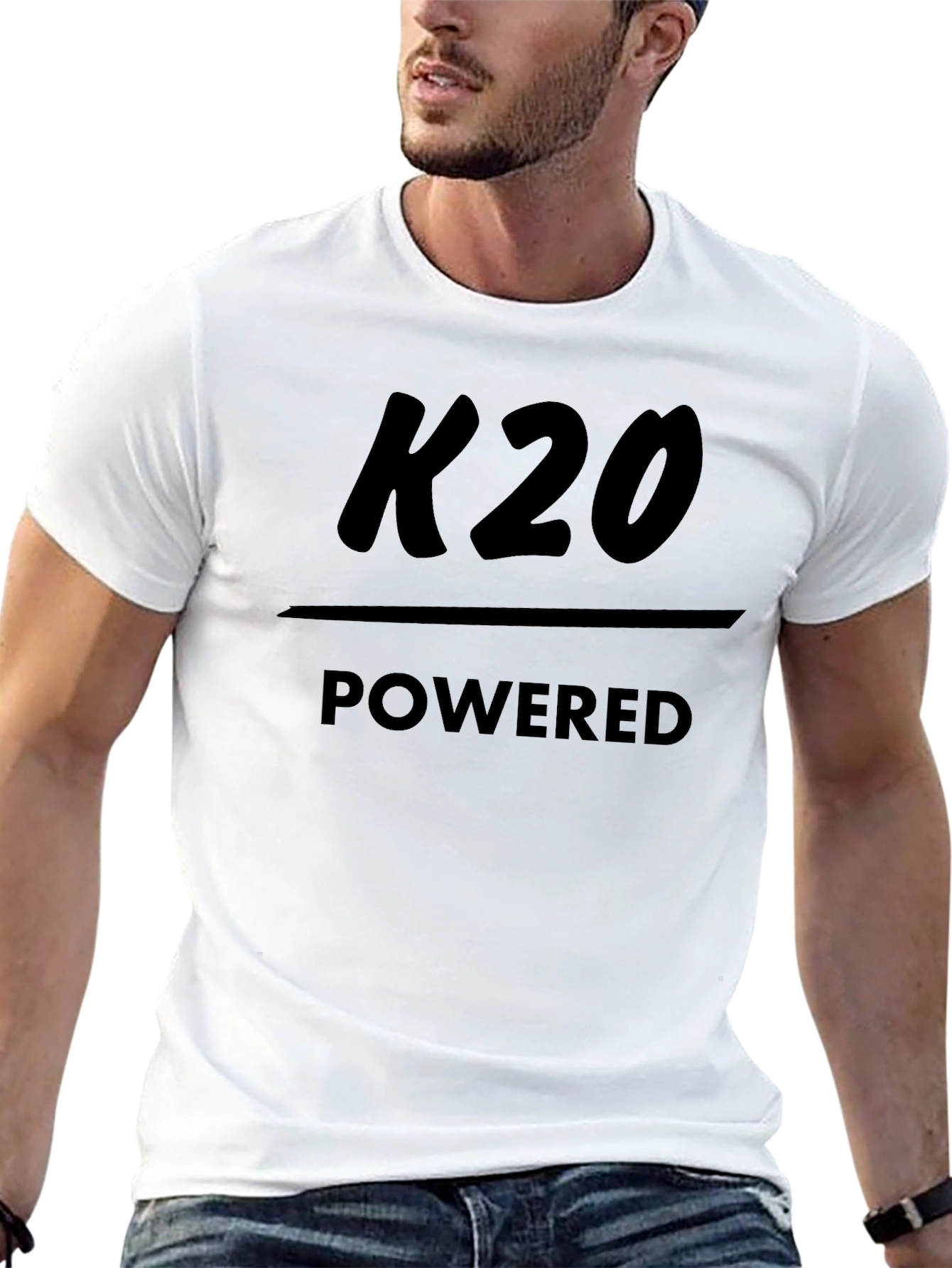 K20 Powered Black T-Shirt - Engine Enthusiast Apparel