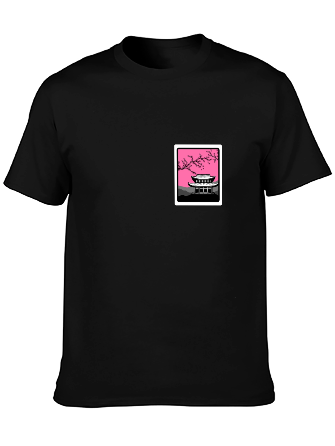 Graphic Tee - Asian Temple Blossom Design