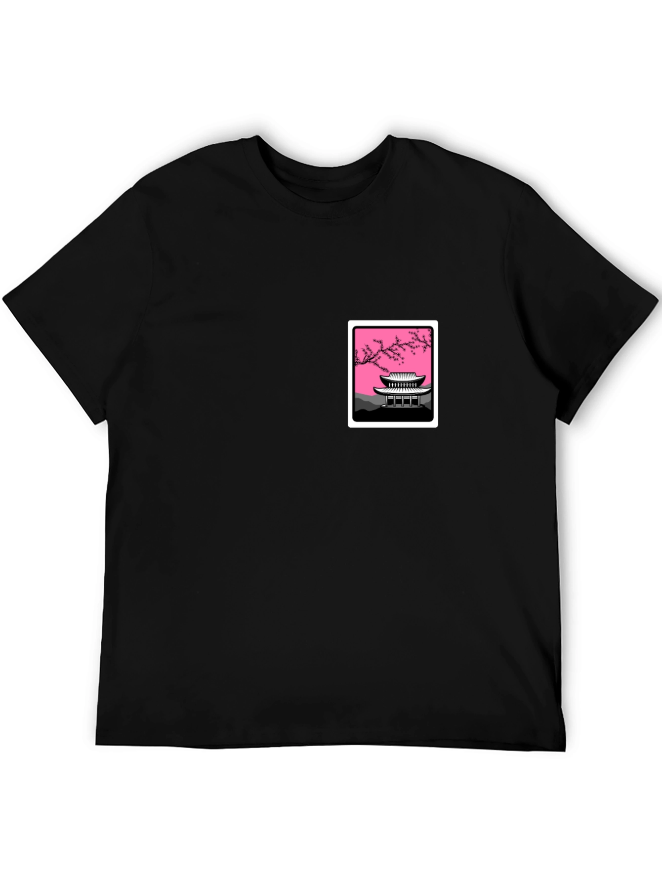 Graphic Tee - Asian Temple Blossom Design