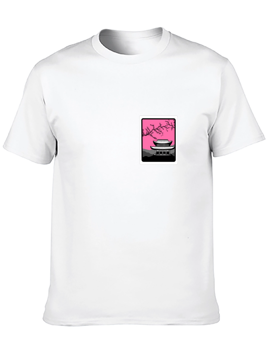 Graphic Tee - Asian Temple Blossom Design