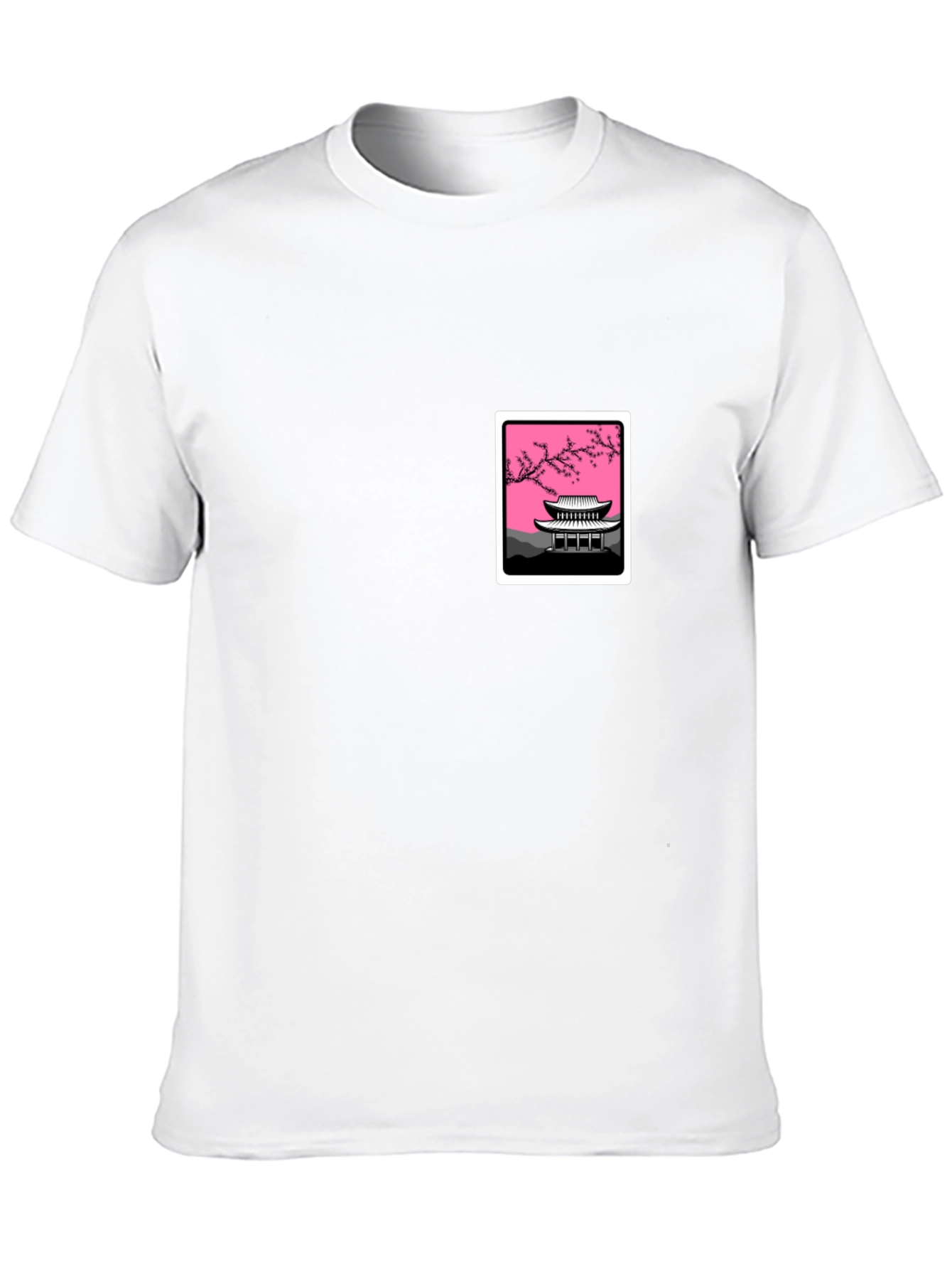Graphic Tee - Asian Temple Blossom Design