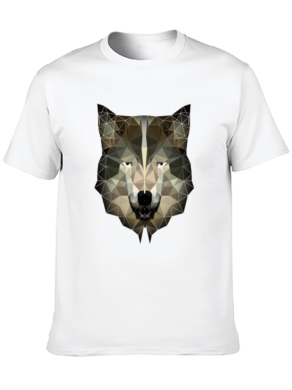 Geometric Wolf Head Graphic Tee - Mens Black T-Shirt