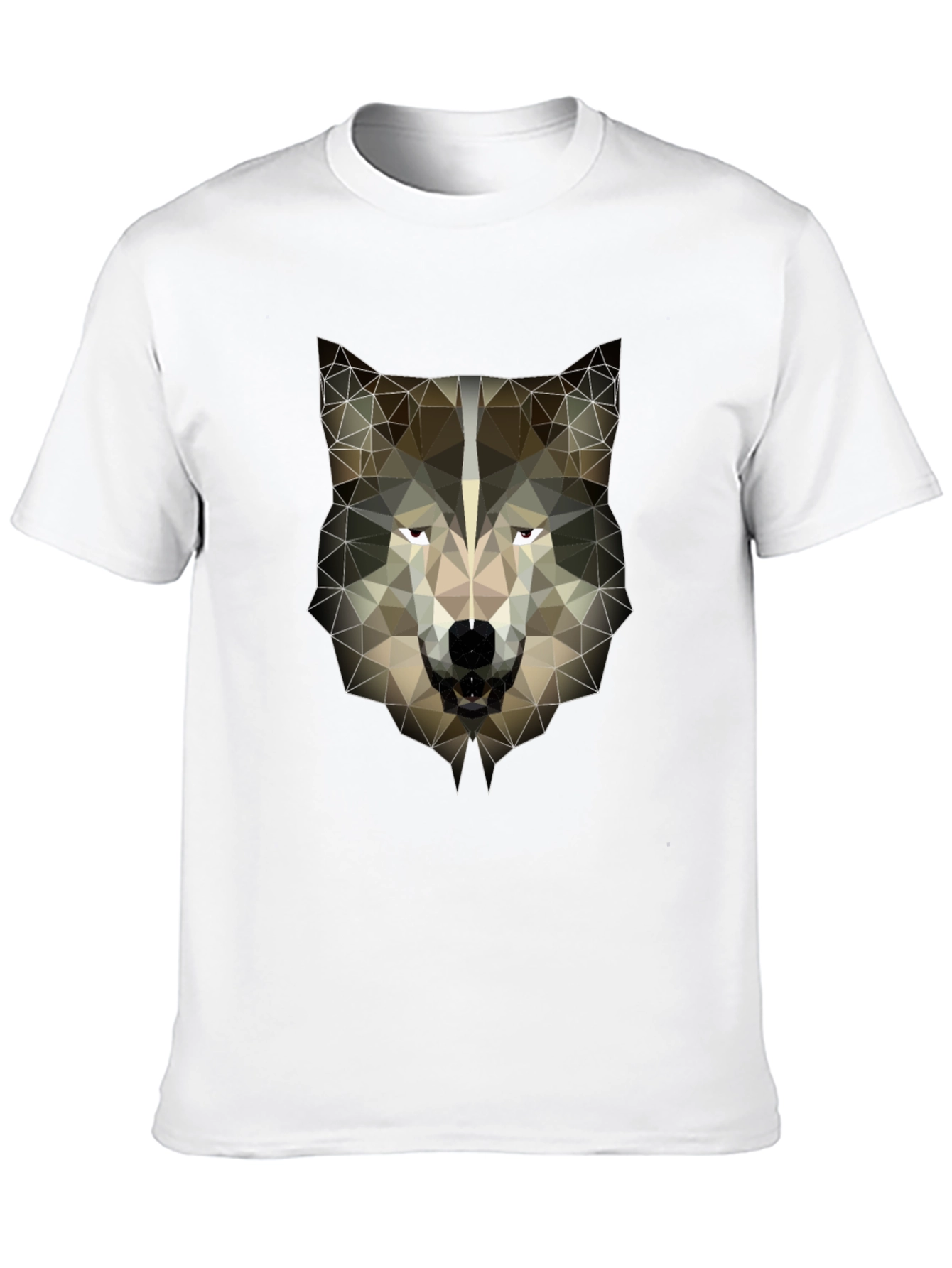 Geometric Wolf Head Graphic Tee - Mens Black T-Shirt