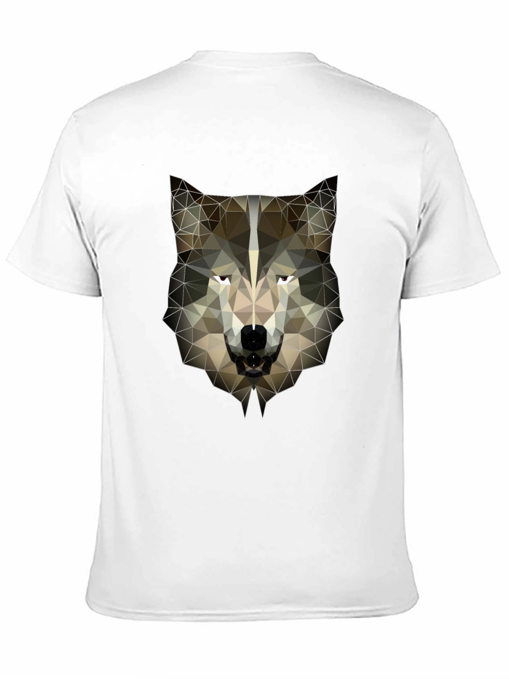 Geometric Wolf Head Graphic Tee - Mens Black T-Shirt