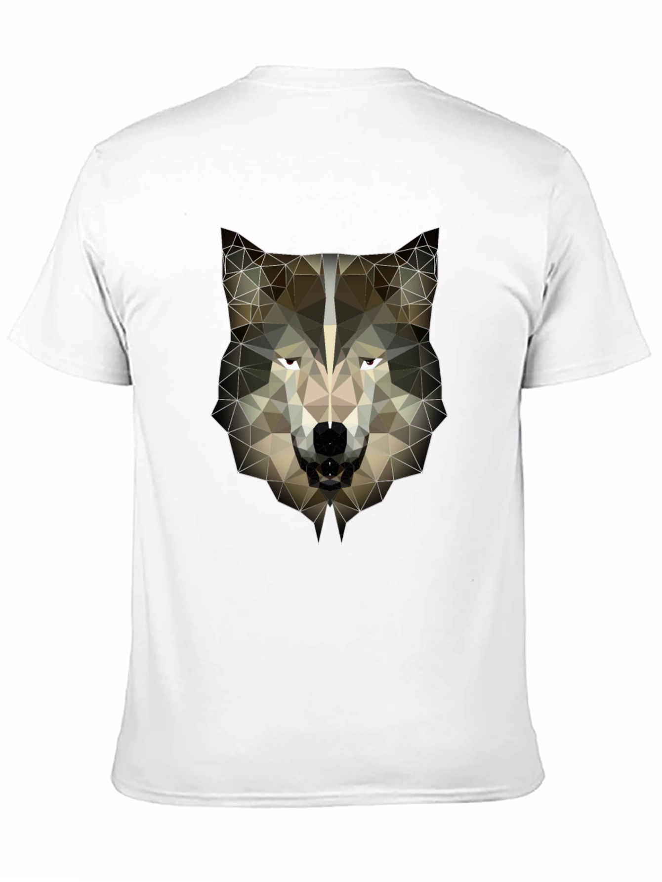 Geometric Wolf Head Graphic Tee - Mens Black T-Shirt