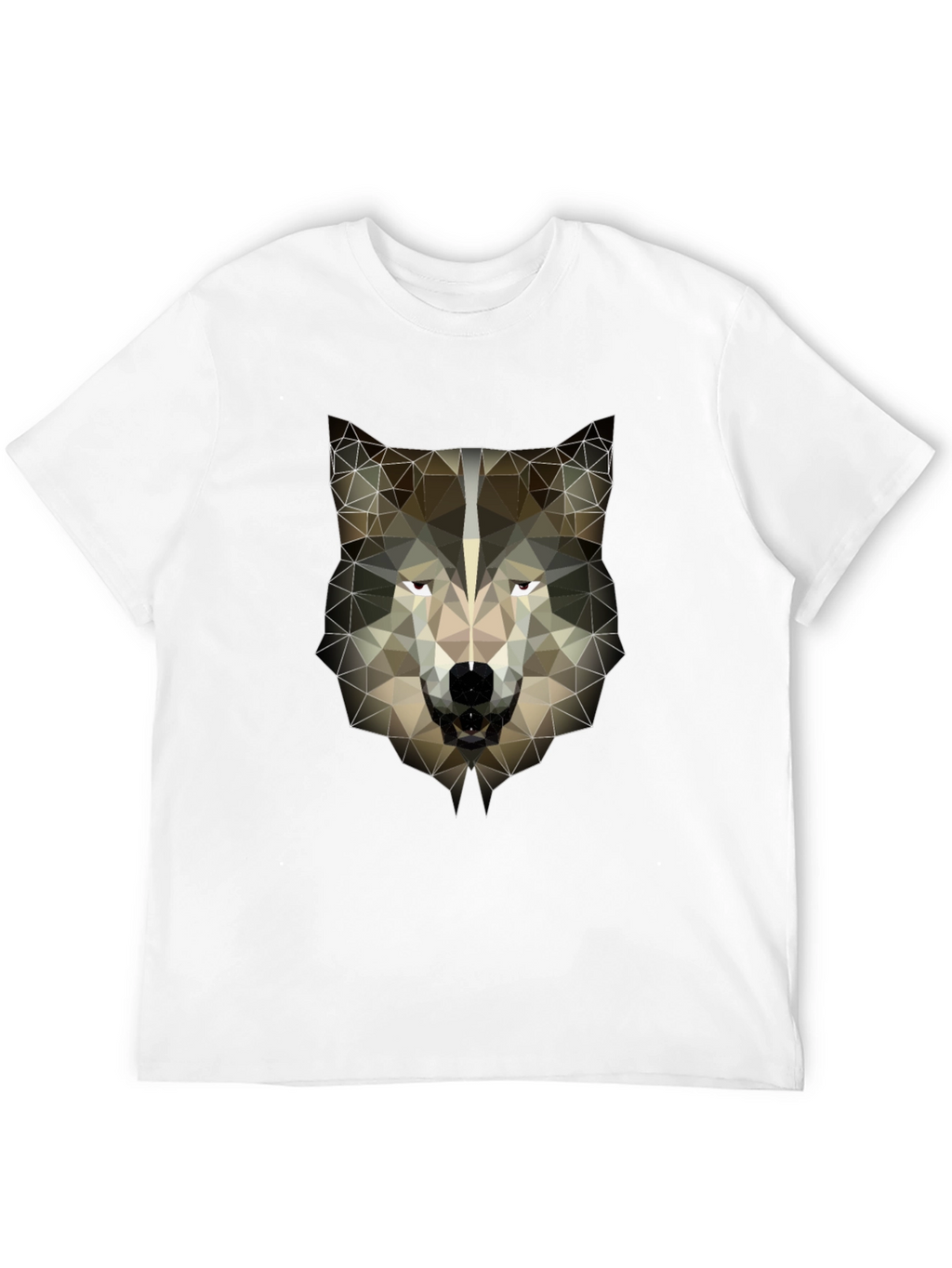 Geometric Wolf Head Graphic Tee - Mens Black T-Shirt