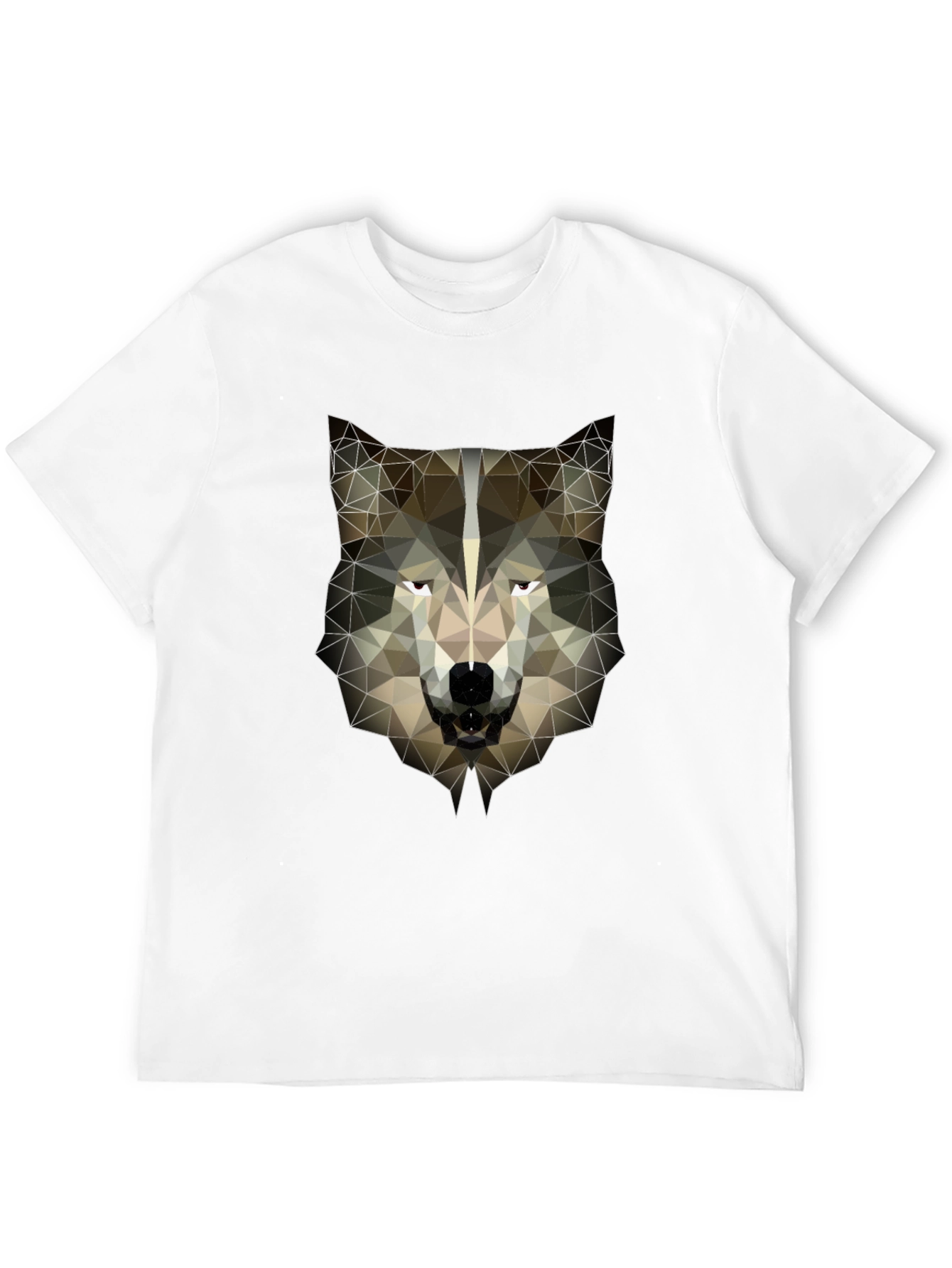 Geometric Wolf Head Graphic Tee - Mens Black T-Shirt