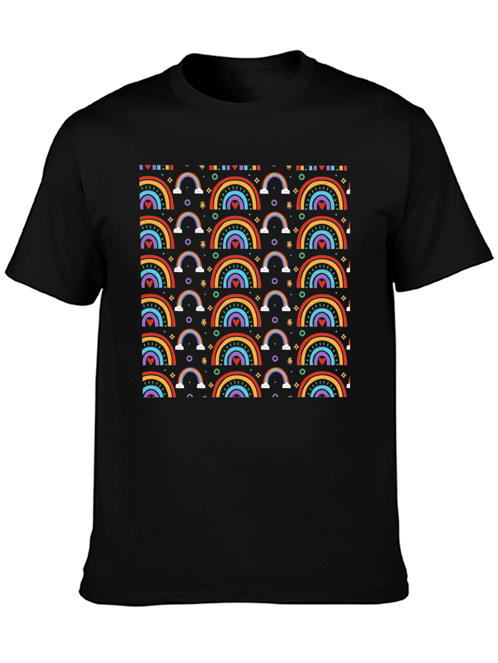 Rainbow Pattern T-Shirt - Cheerful Graphic Tee