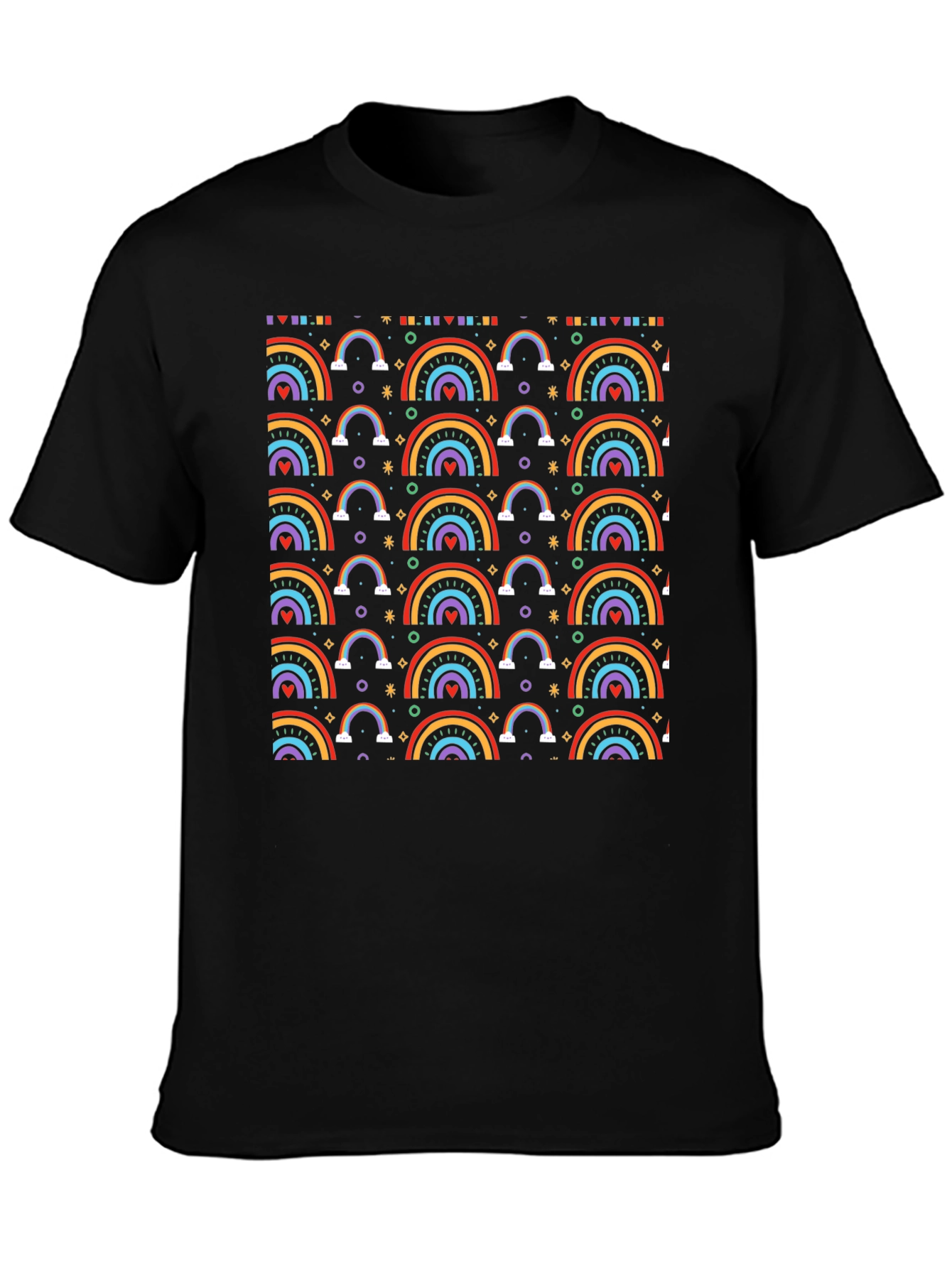Rainbow Pattern T-Shirt - Cheerful Graphic Tee