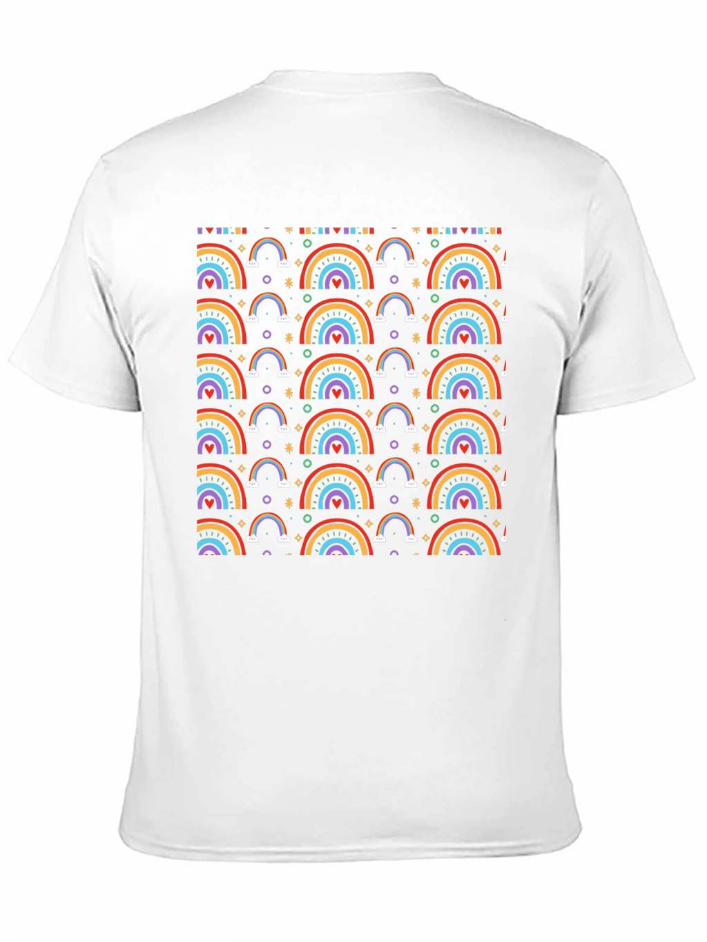 Rainbow Pattern T-Shirt - Cheerful Graphic Tee