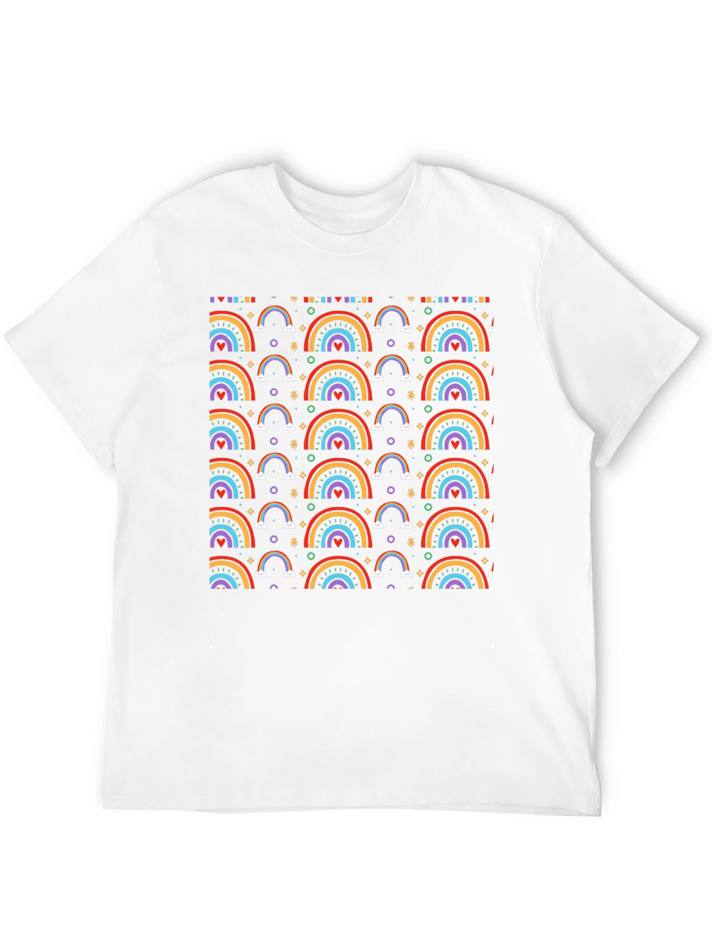 Rainbow Pattern T-Shirt - Cheerful Graphic Tee