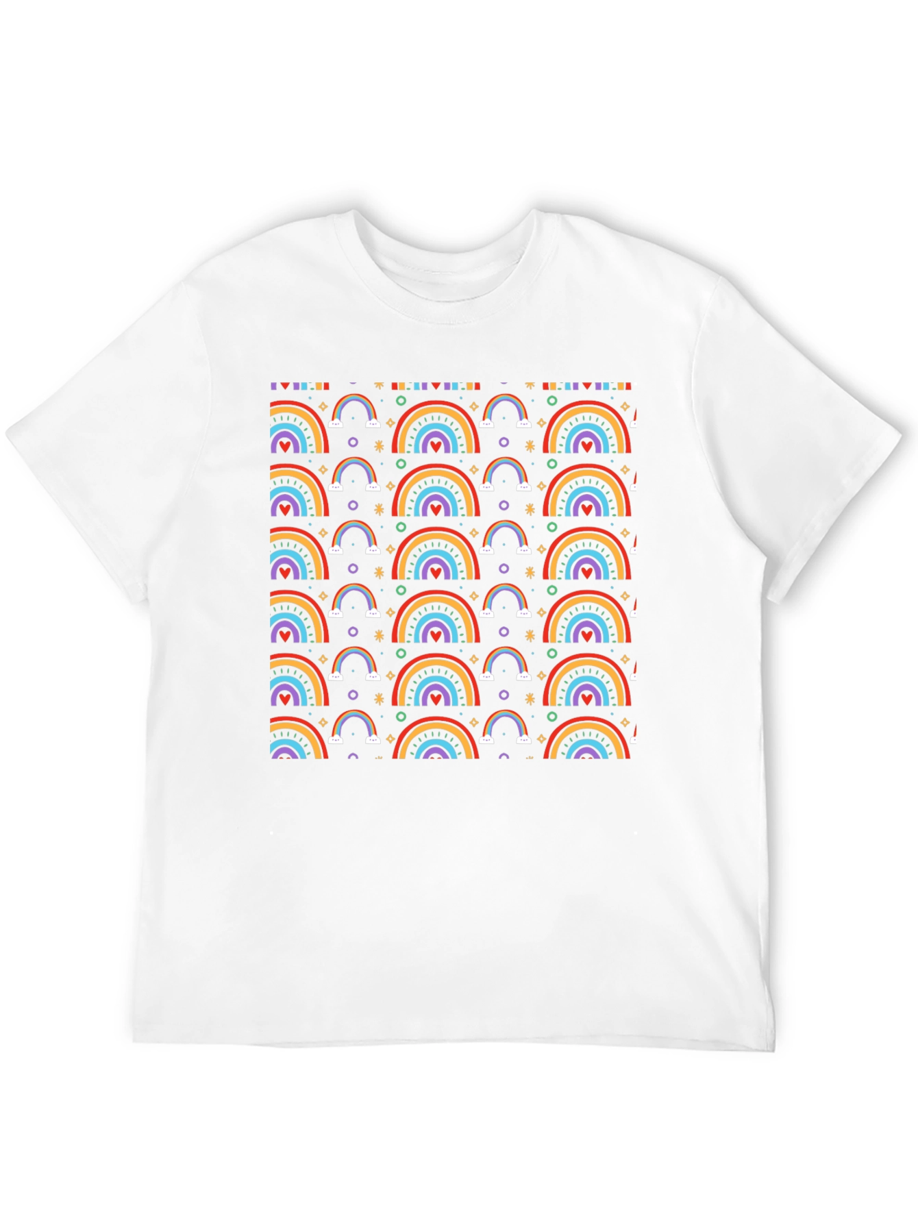 Rainbow Pattern T-Shirt - Cheerful Graphic Tee