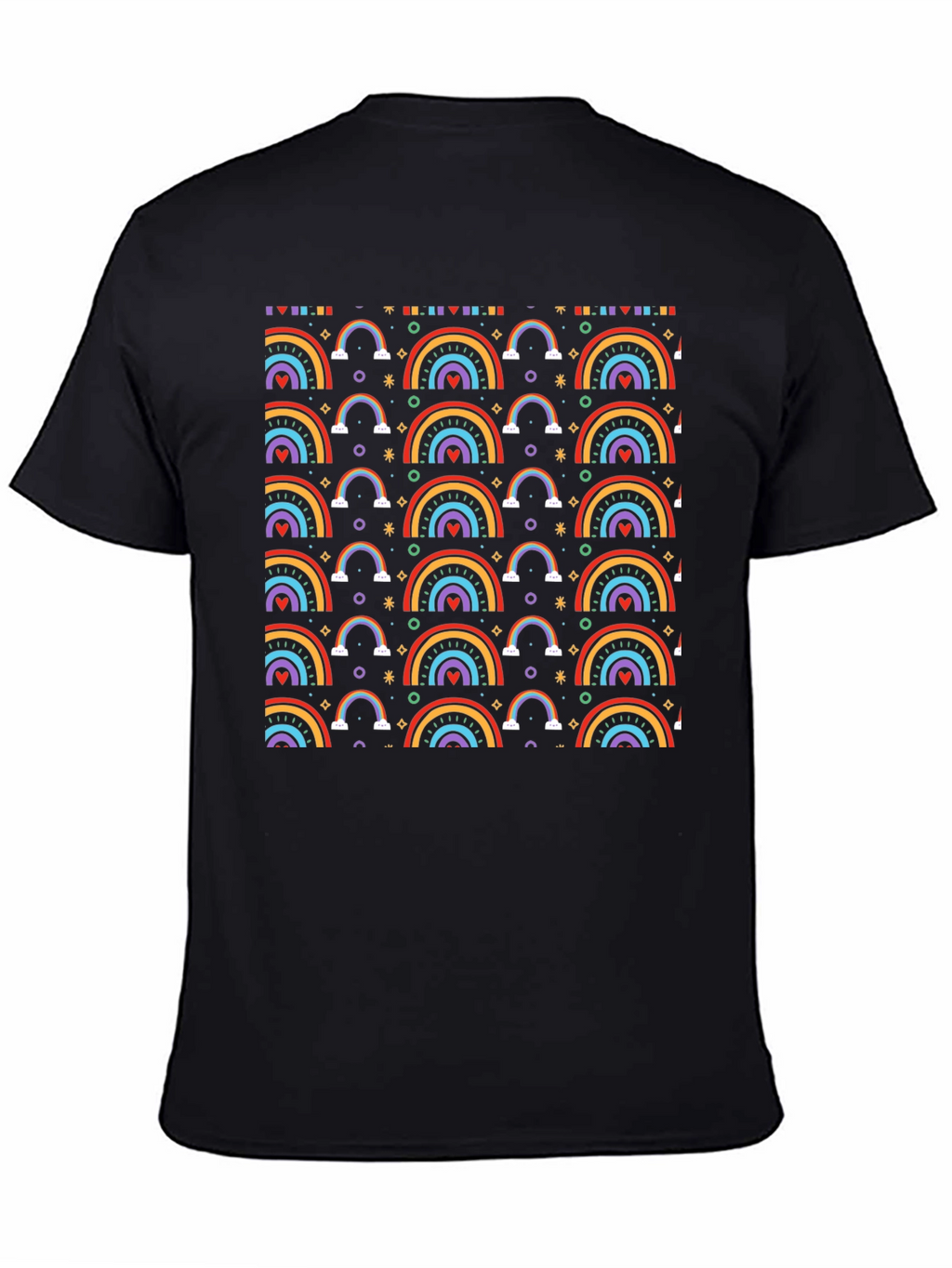 Rainbow Pattern T-Shirt - Cheerful Graphic Tee