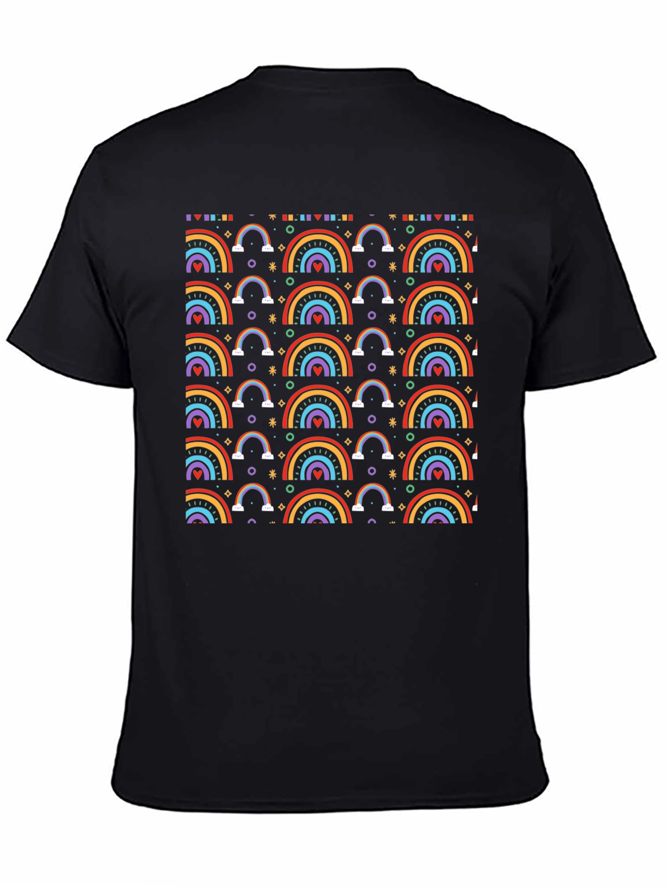 Rainbow Pattern T-Shirt - Cheerful Graphic Tee
