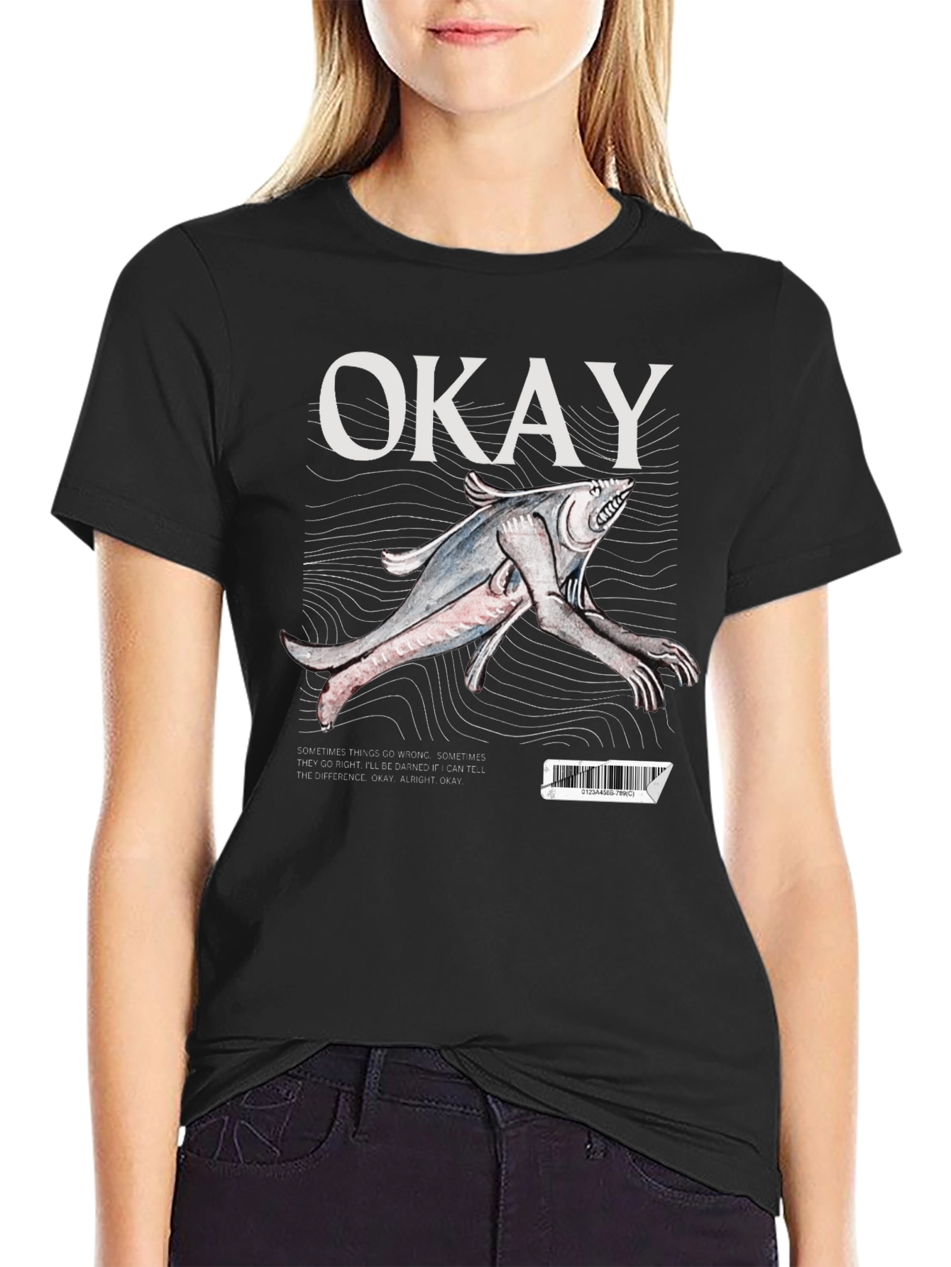 Okay Fish Creature Graphic T-Shirt