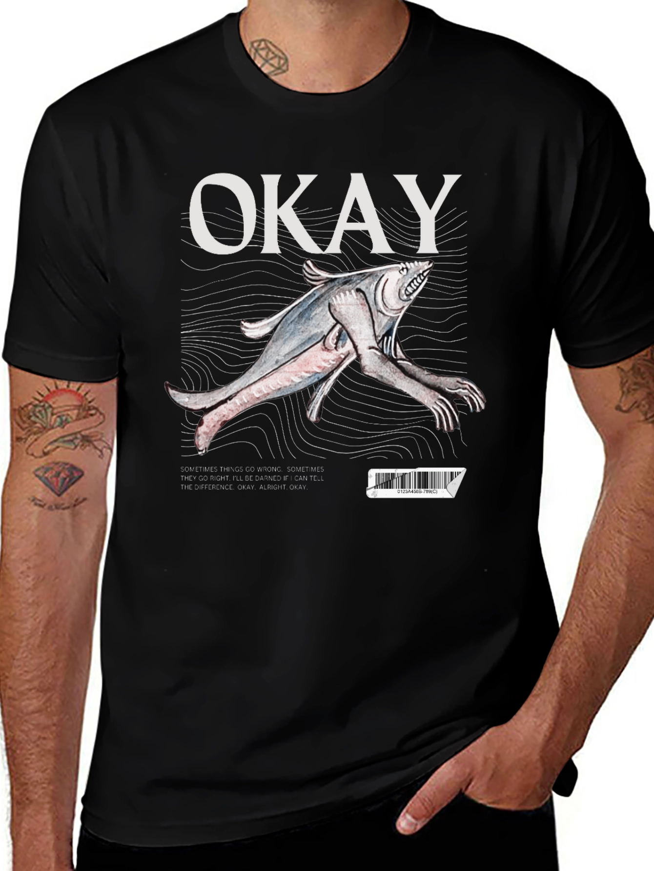 Okay Fish Creature Graphic T-Shirt