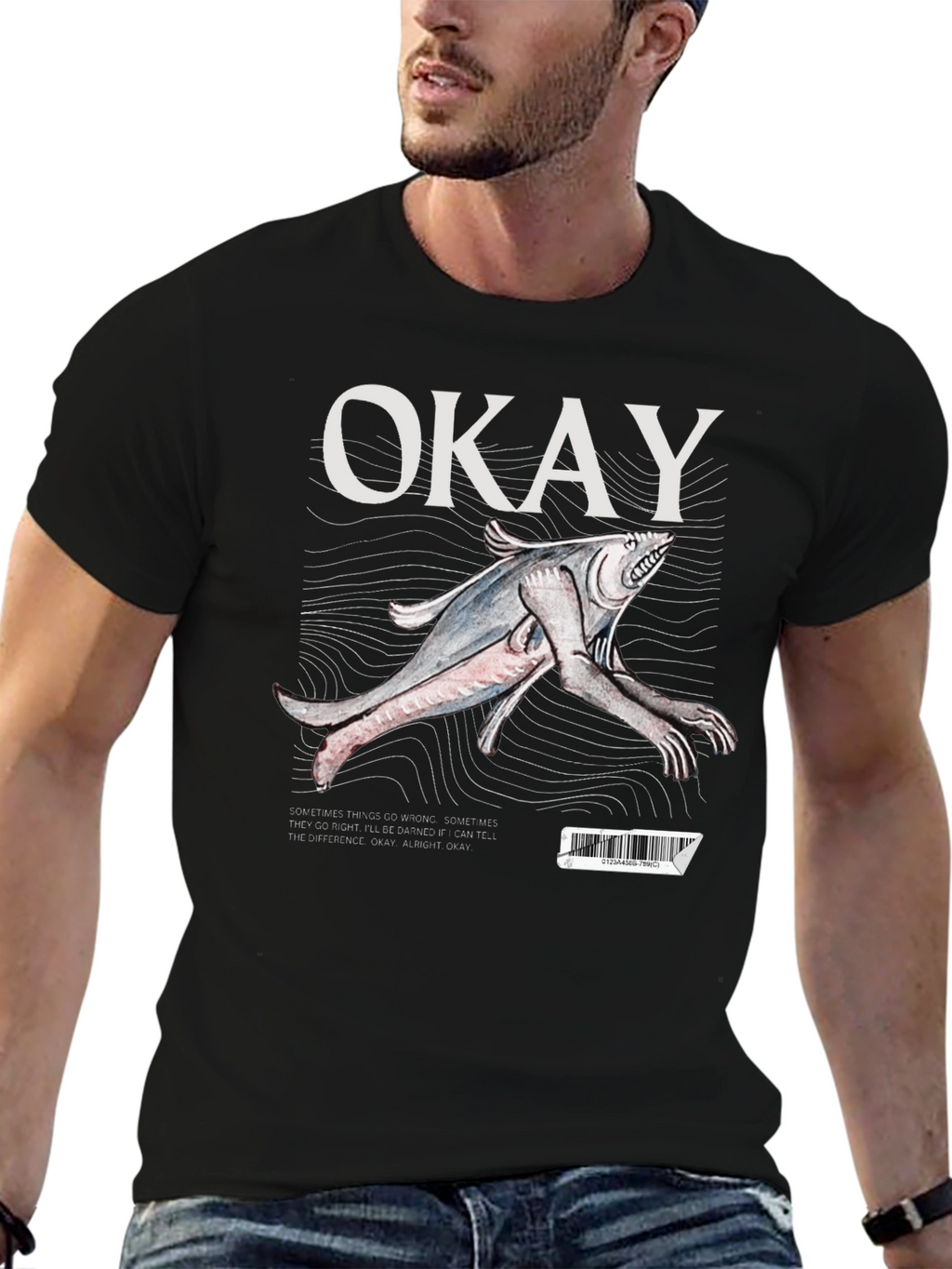 Okay Fish Creature Graphic T-Shirt
