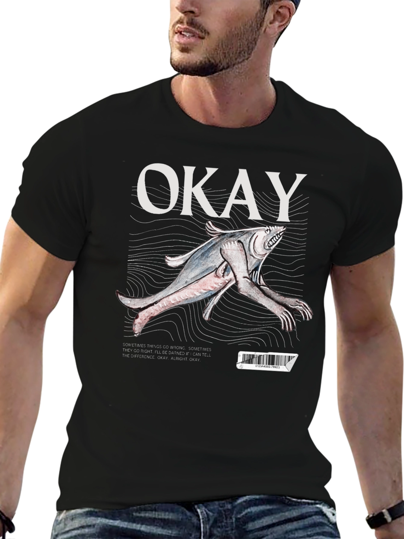 Okay Fish Creature Graphic T-Shirt