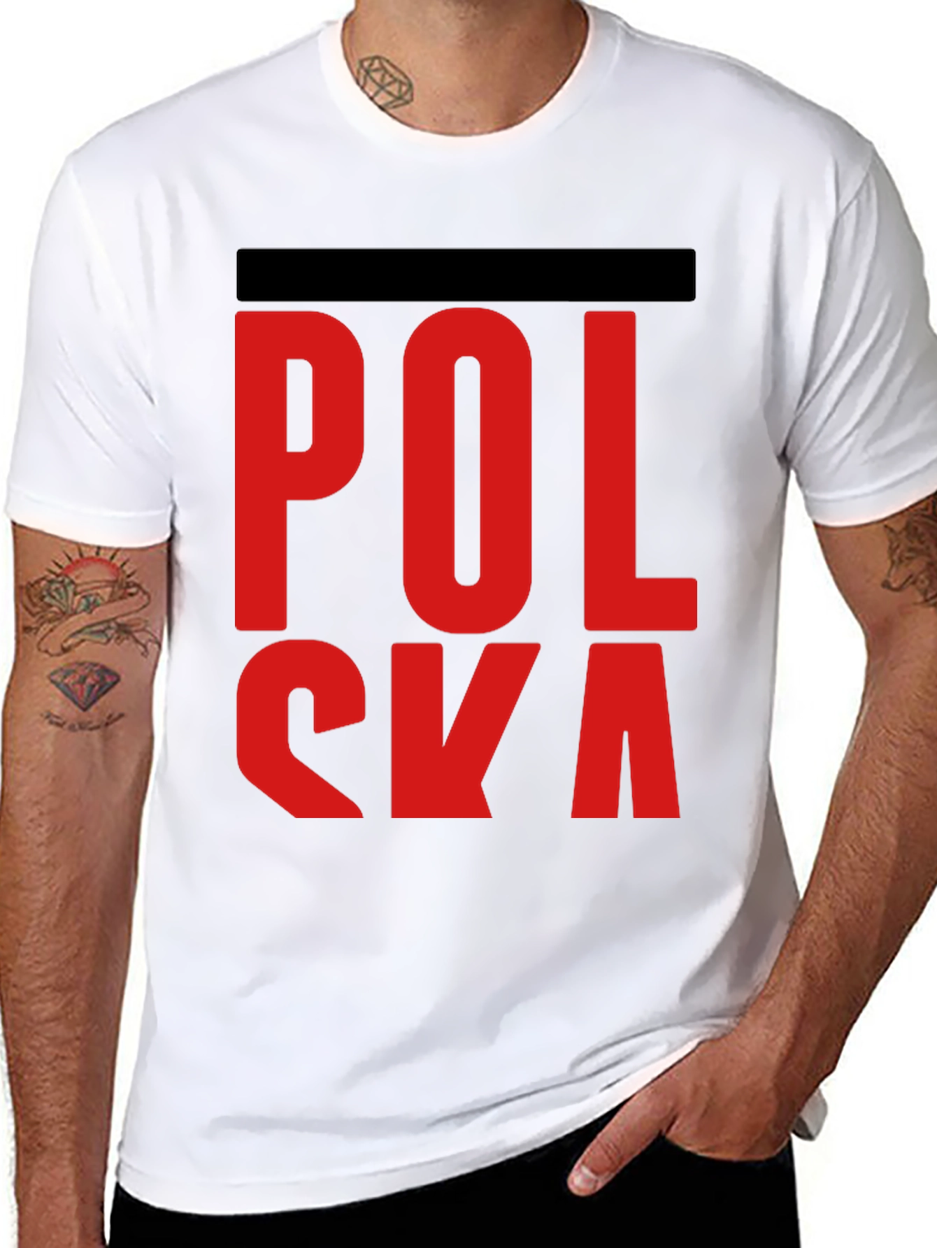 Polska Red Letter Black T-Shirt