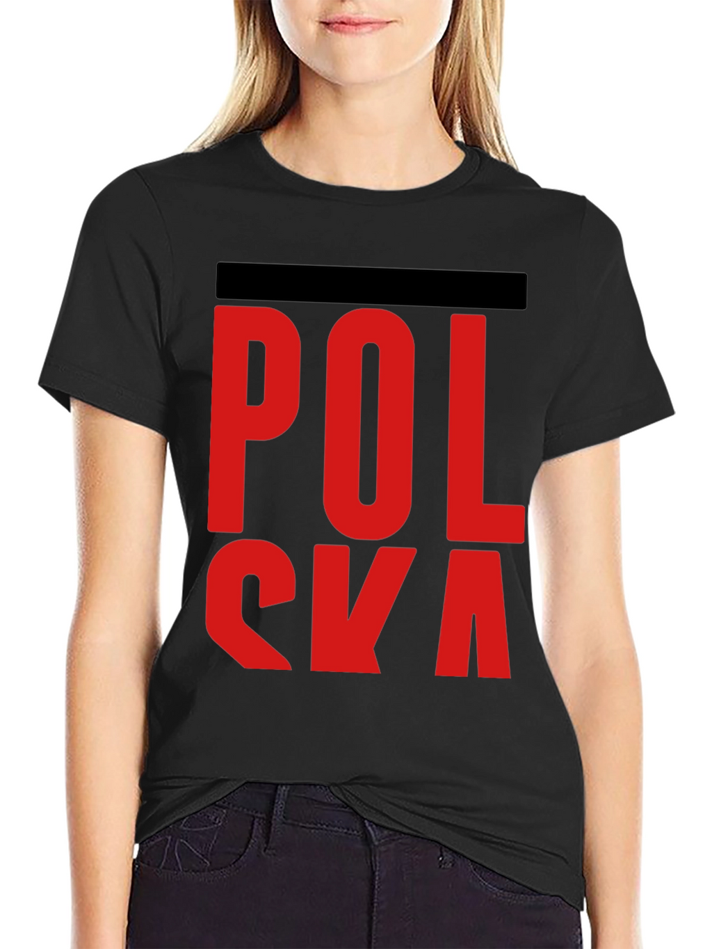 Polska Red Letter Black T-Shirt