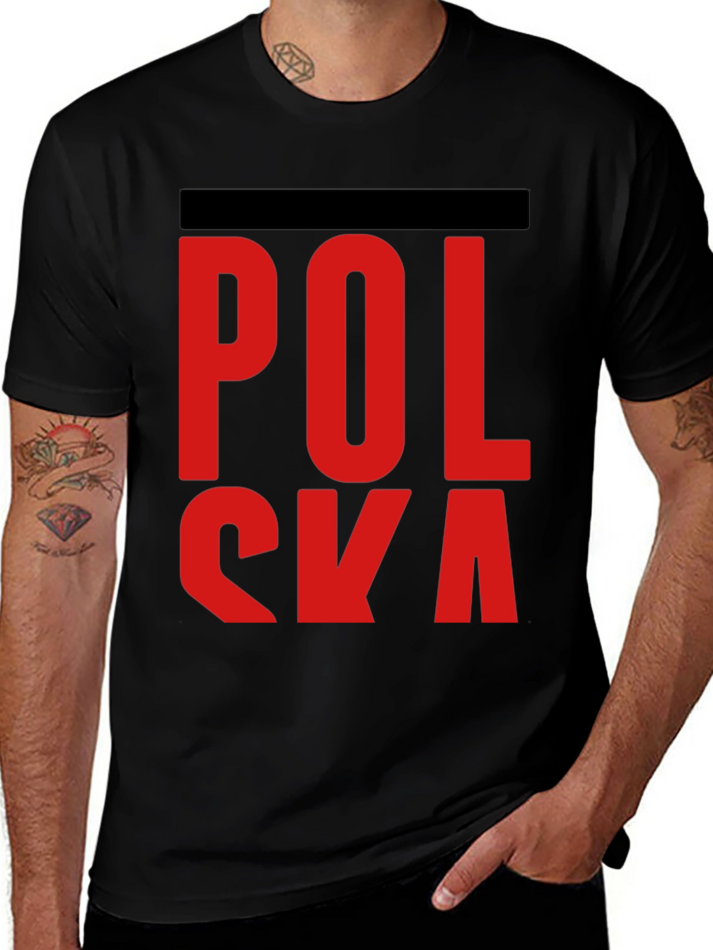 Polska Red Letter Black T-Shirt