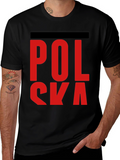 Polska Red Letter Black T-Shirt