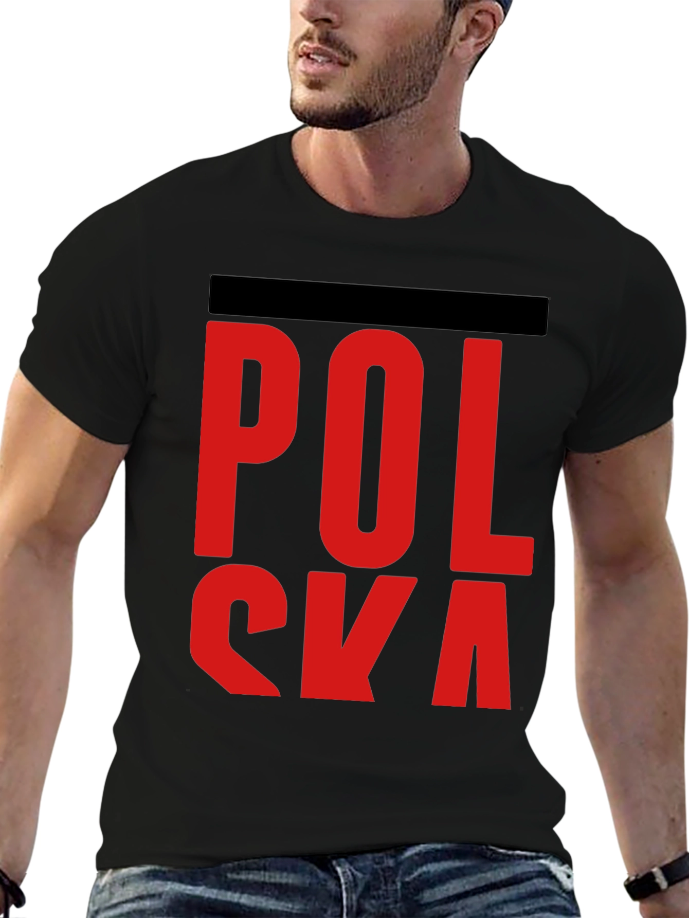 Polska Red Letter Black T-Shirt
