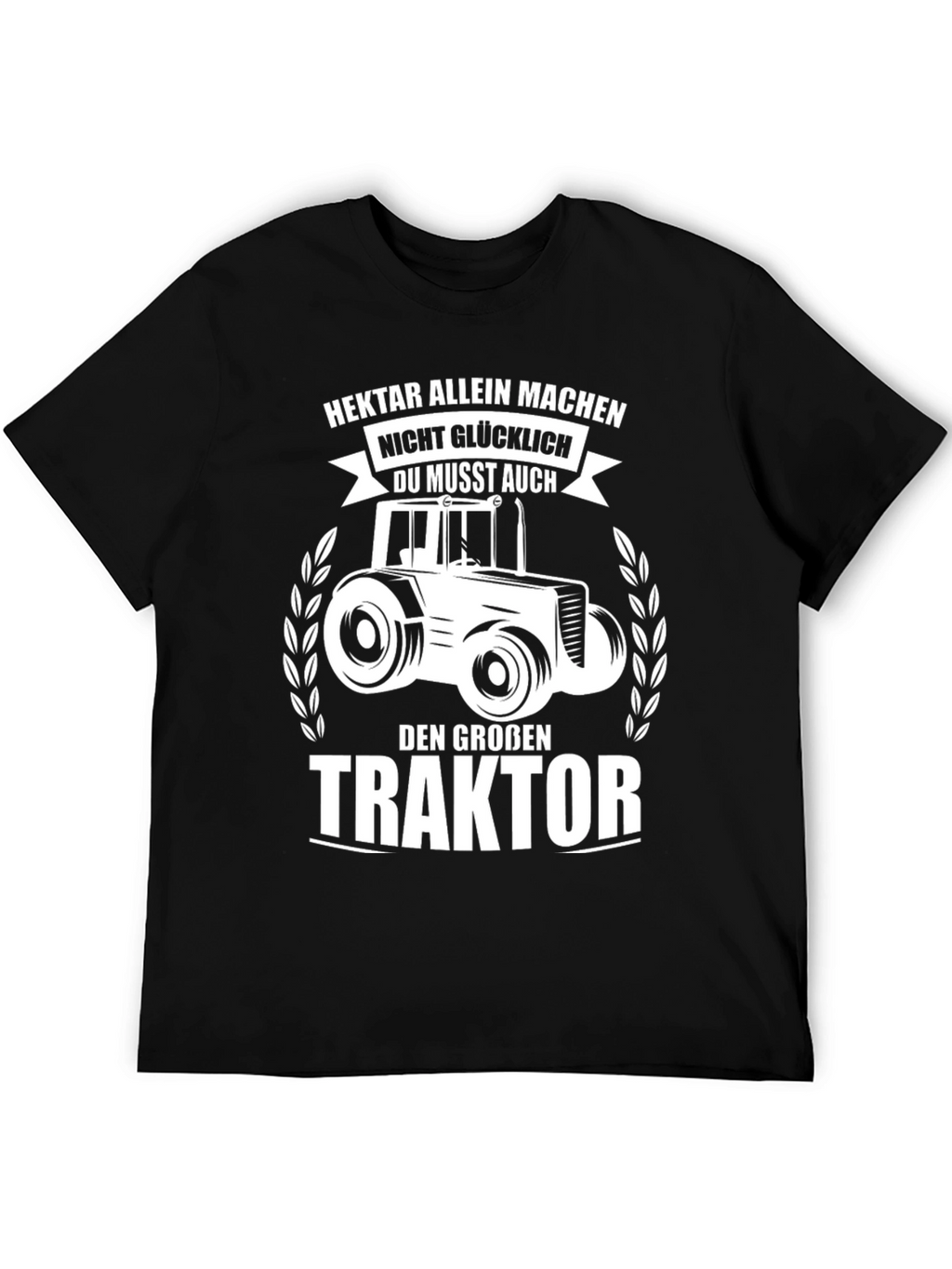 Mens Black Tractor Graphic T-Shirt