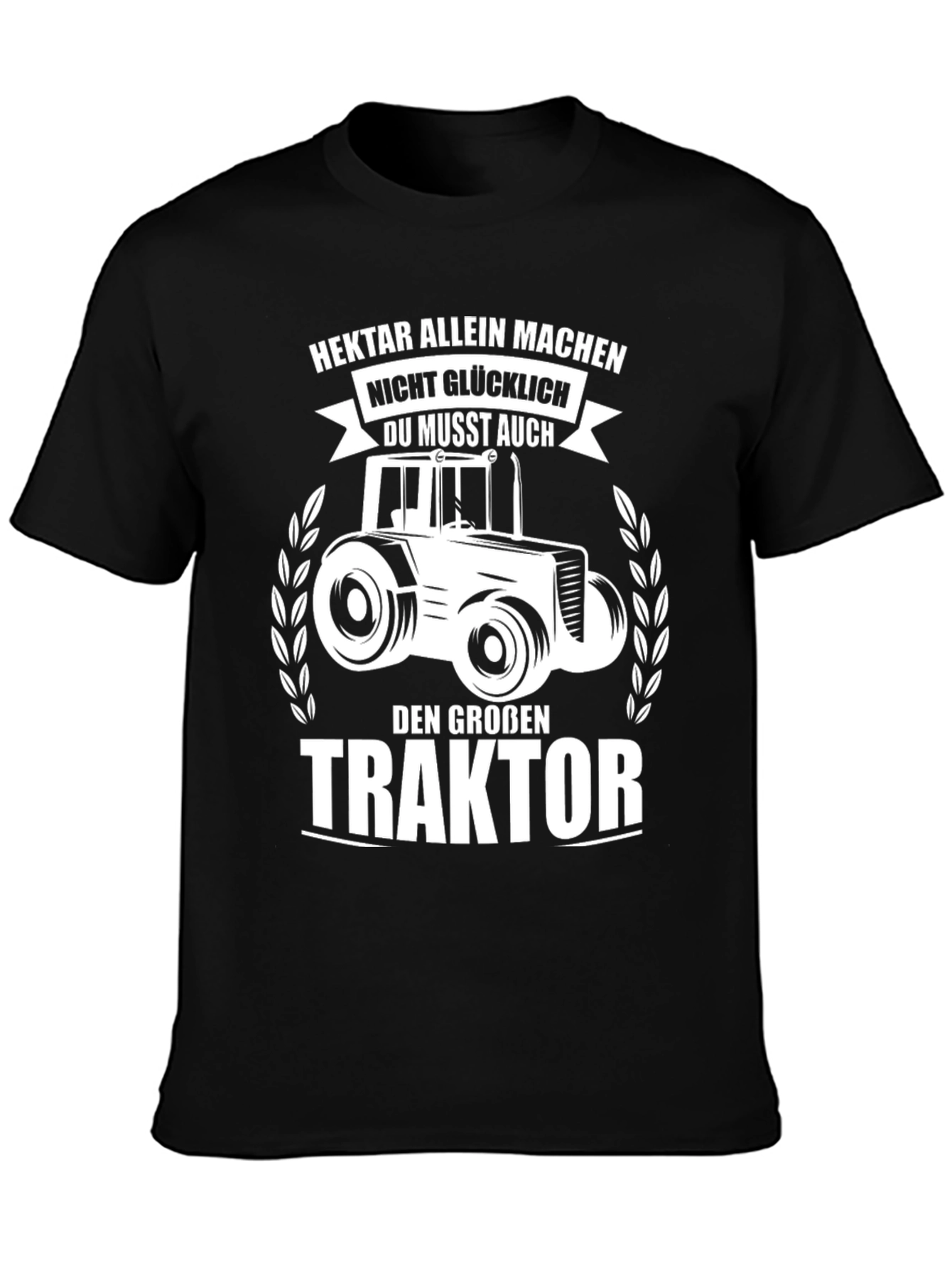 Mens Black Tractor Graphic T-Shirt